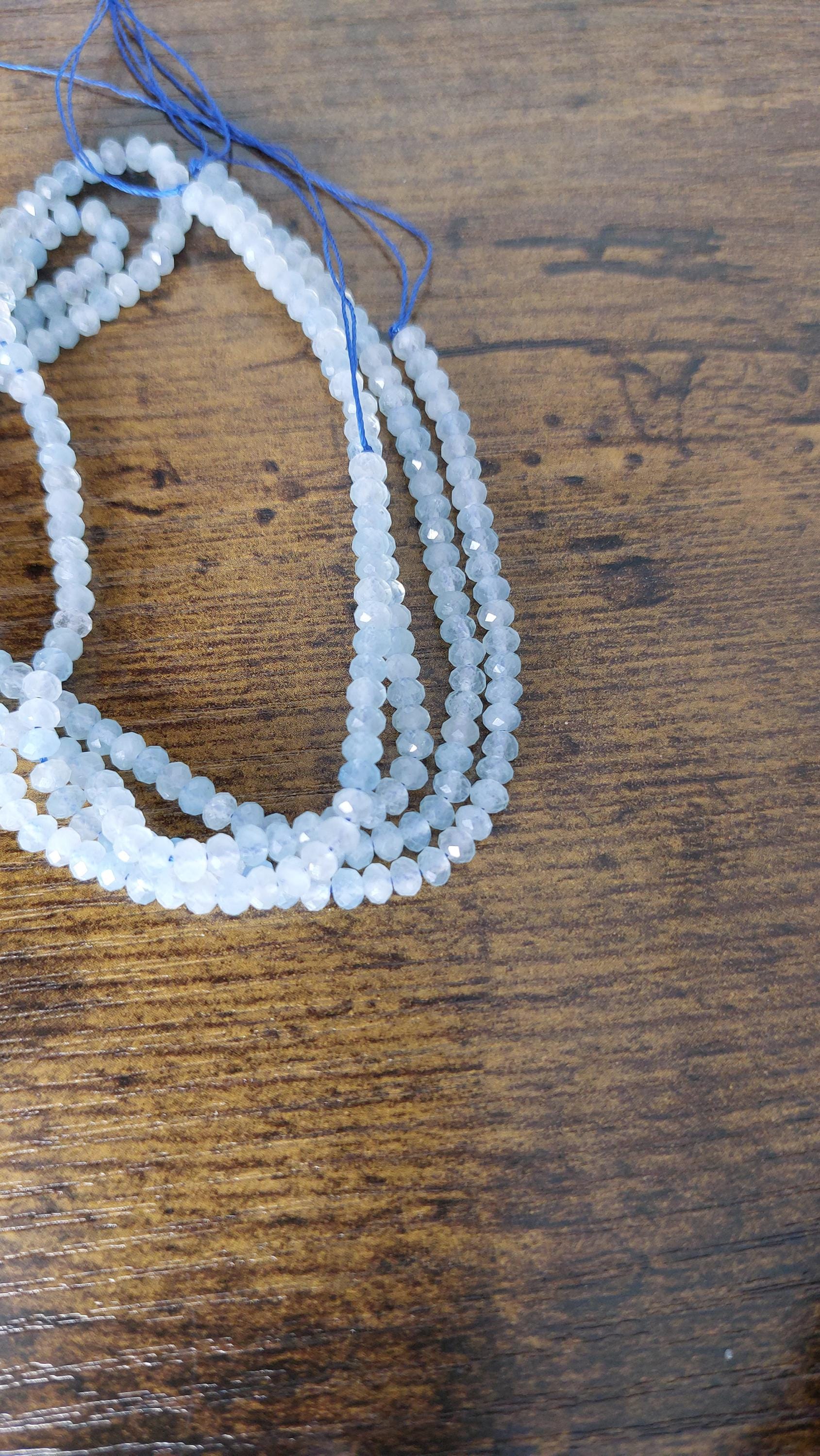 natural aquamarine Rondelle beads 4x3mm