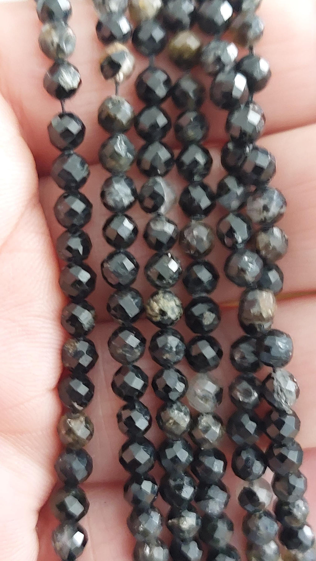black tourmaline 4mm Faceted beads