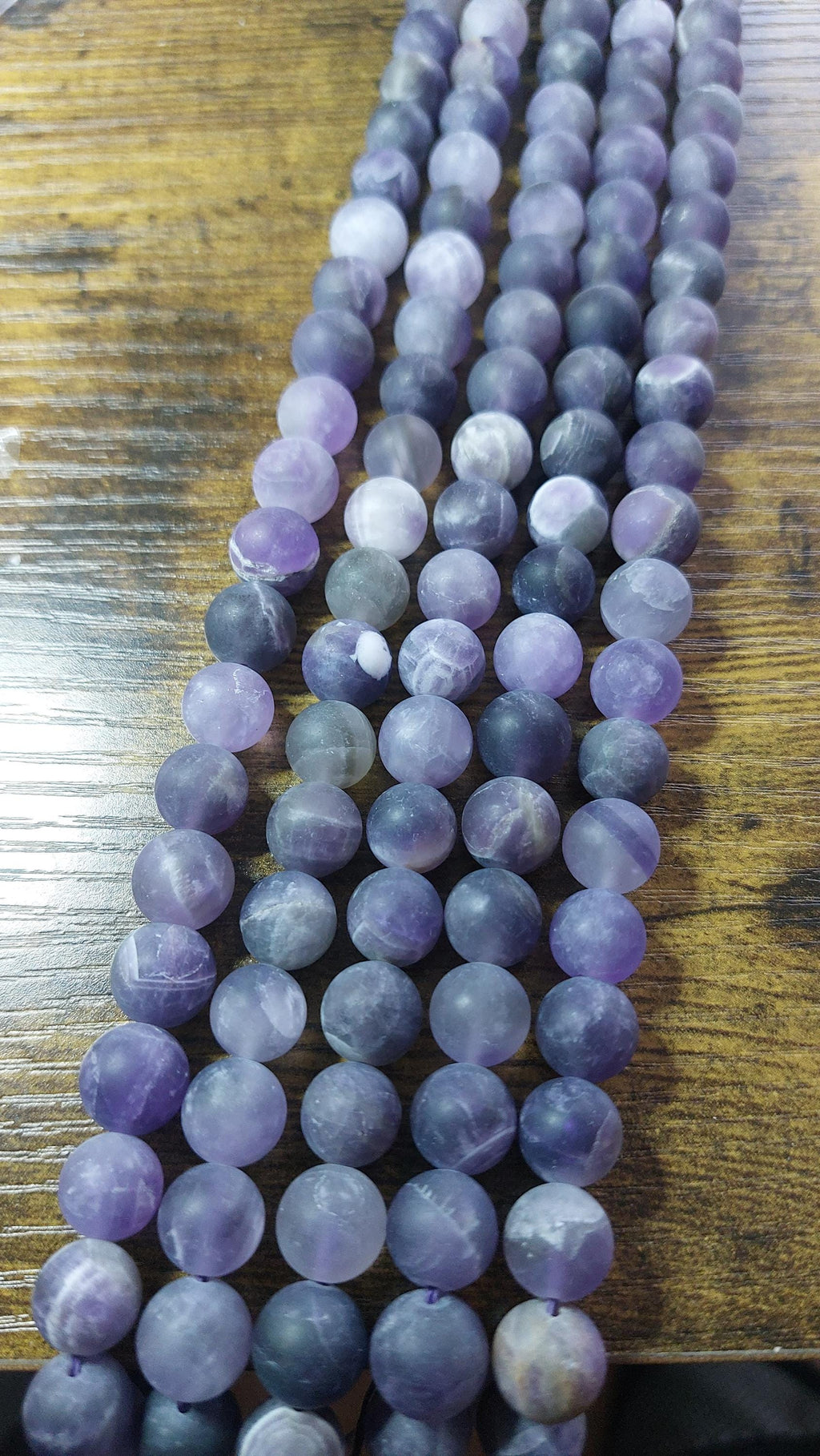 Frosted Amethyst Beads 10mm
