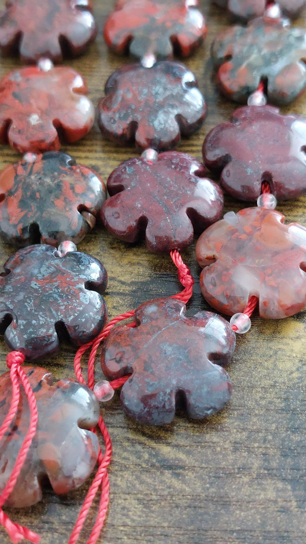 natural Brecciated jasper beads flower