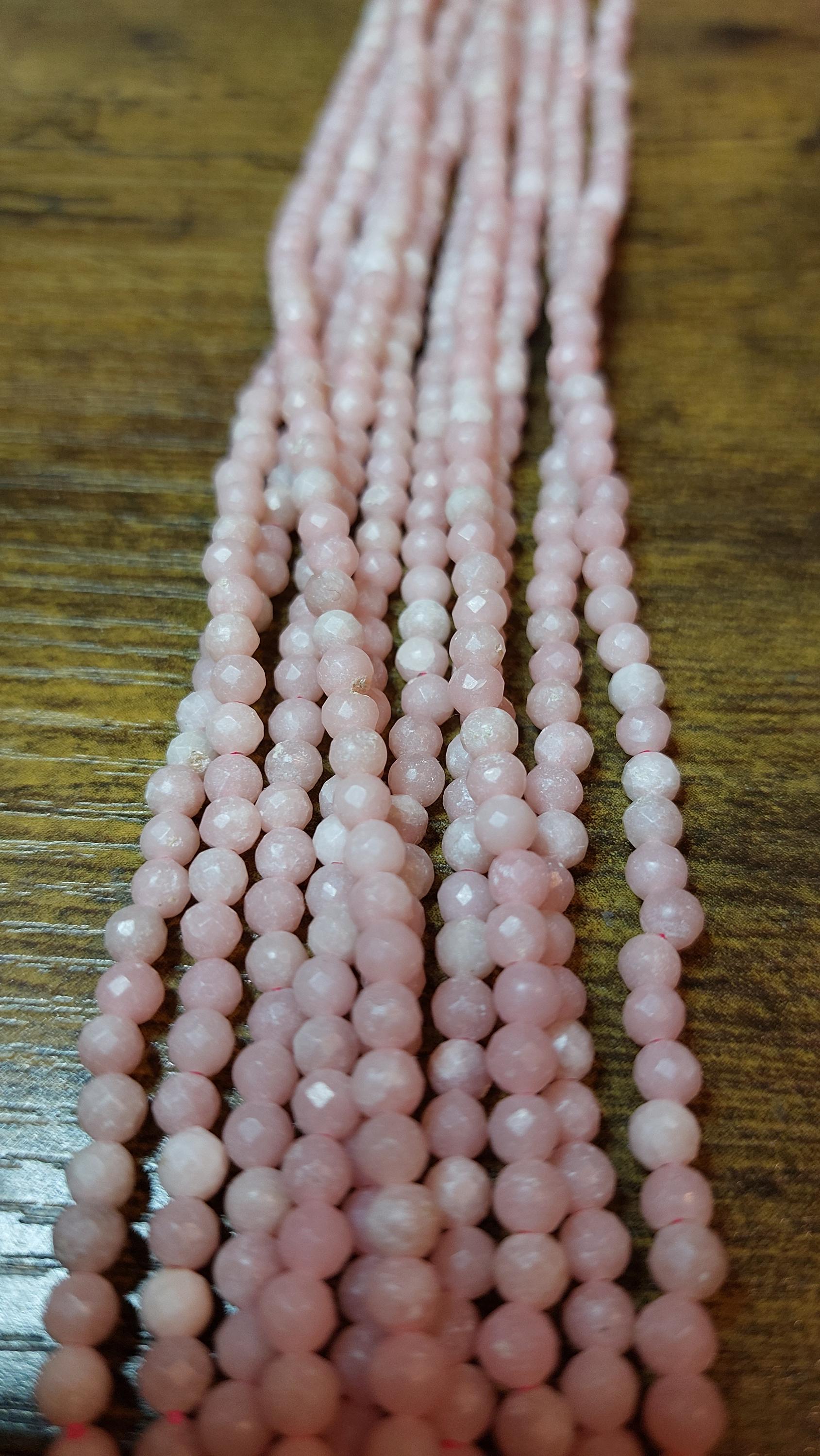 pink opal 4mm Faceted beads