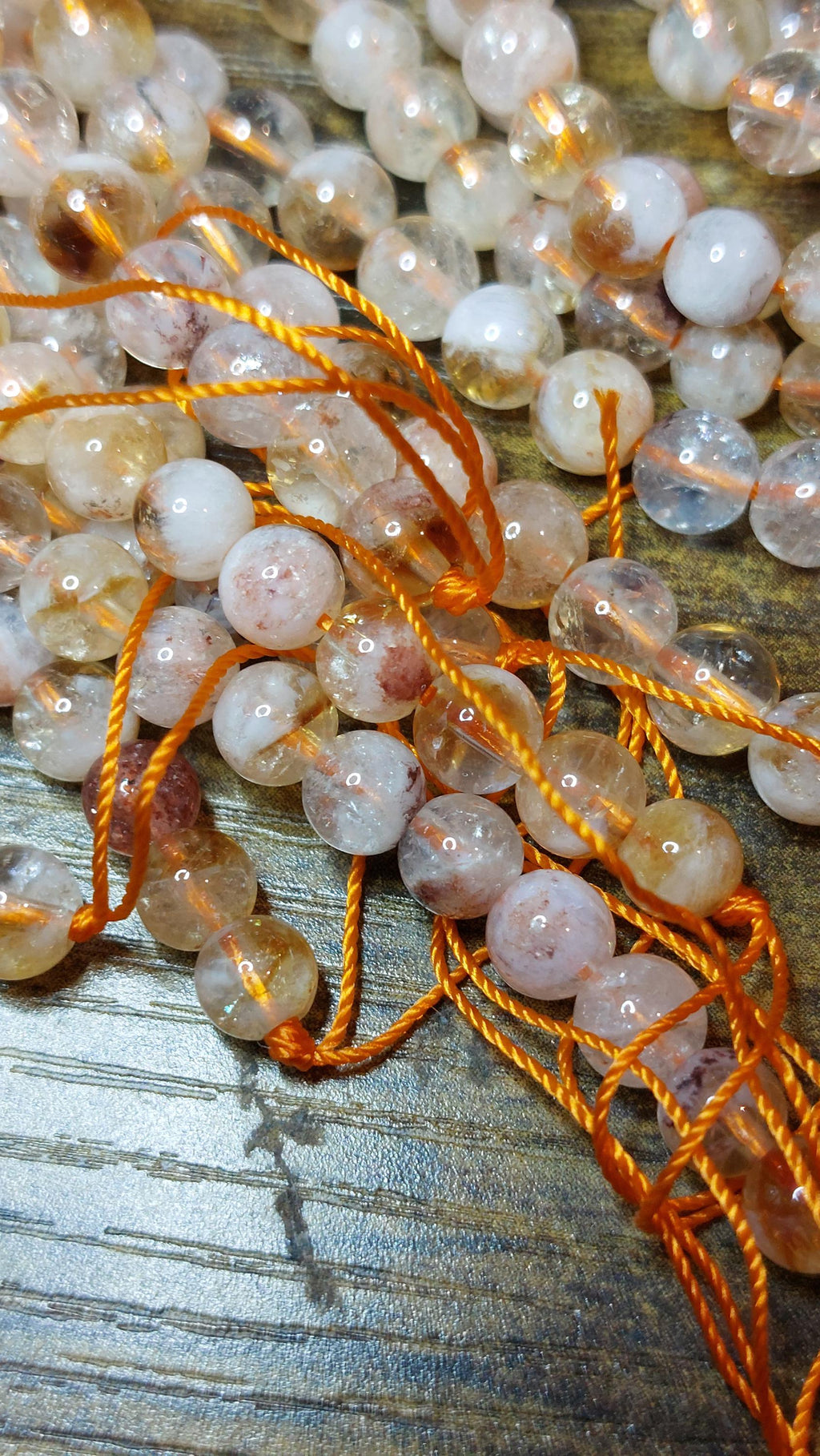 Natural citrine beads 6mm, 15" strand