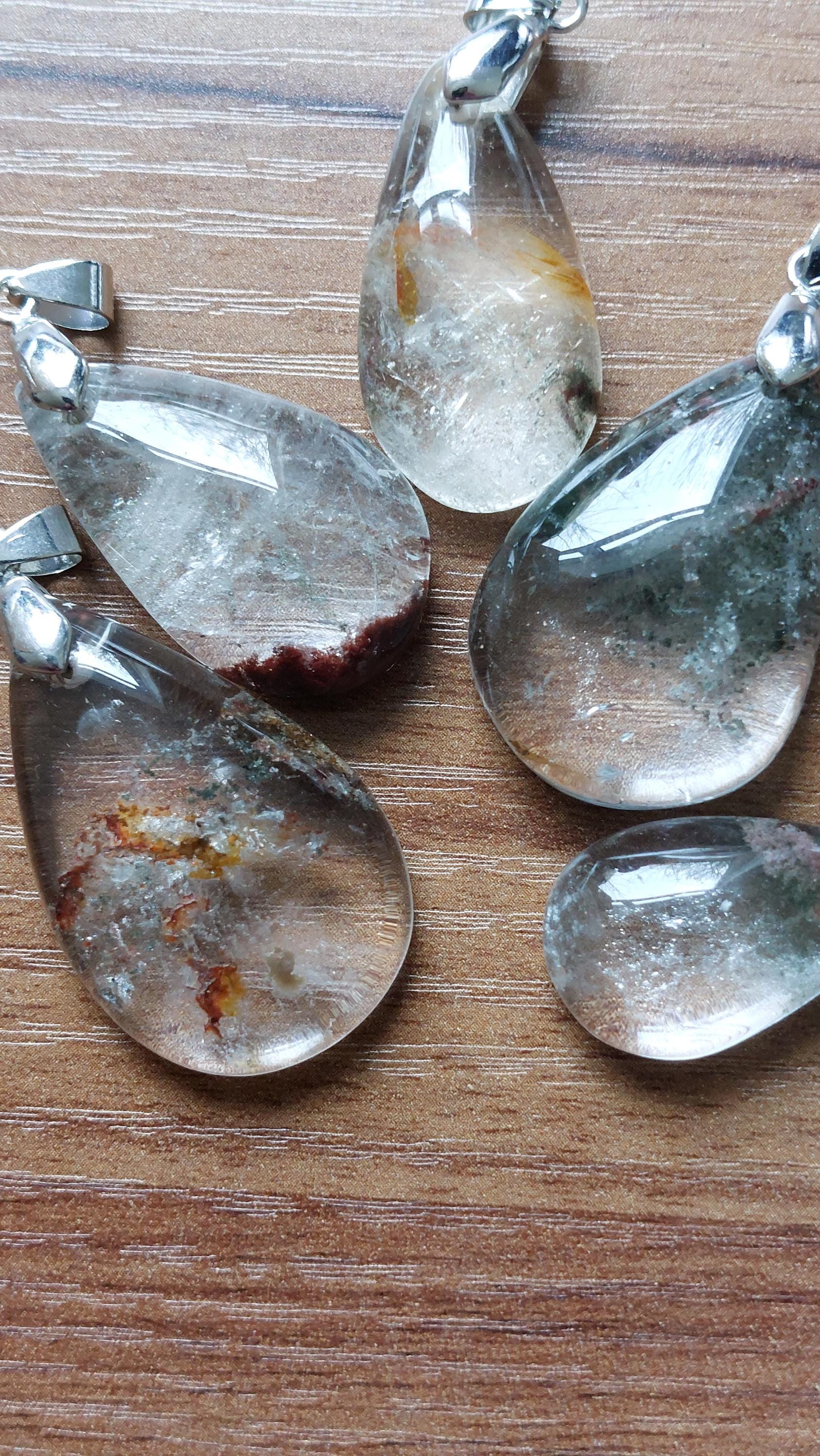 Natural Lodolite Quartz Pendants