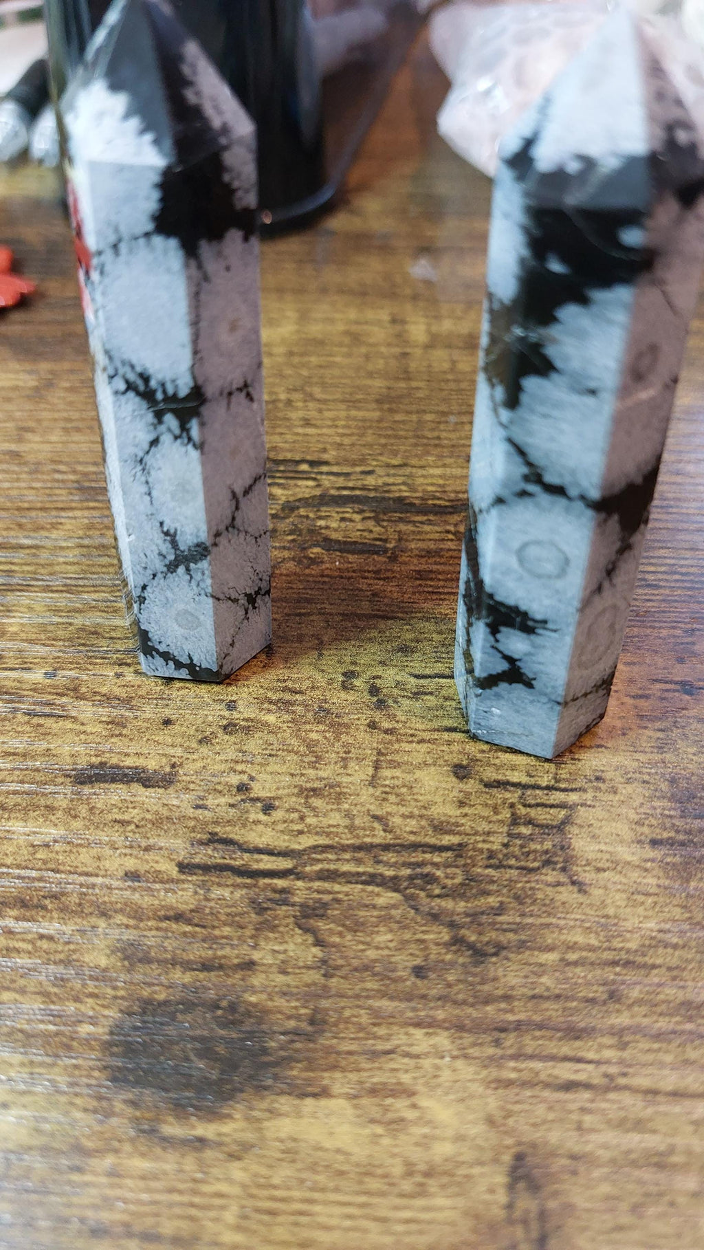 Natural Snowflake Obsidian tower
