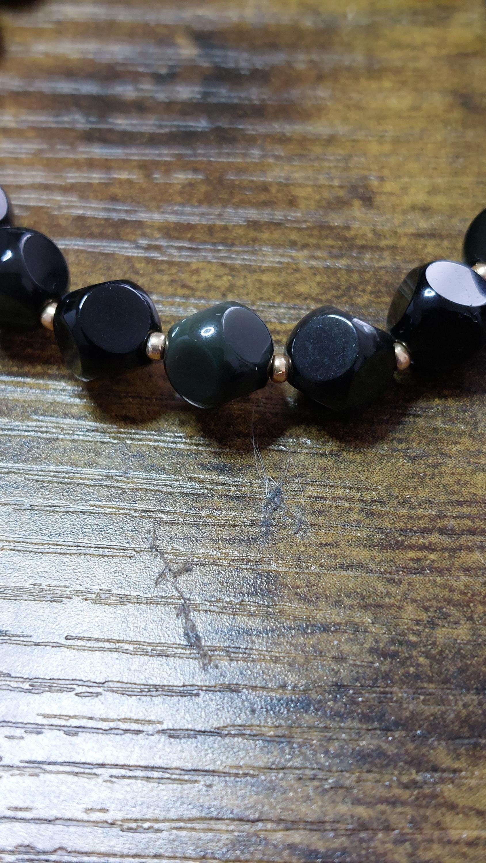 Natural obsidian bracelet