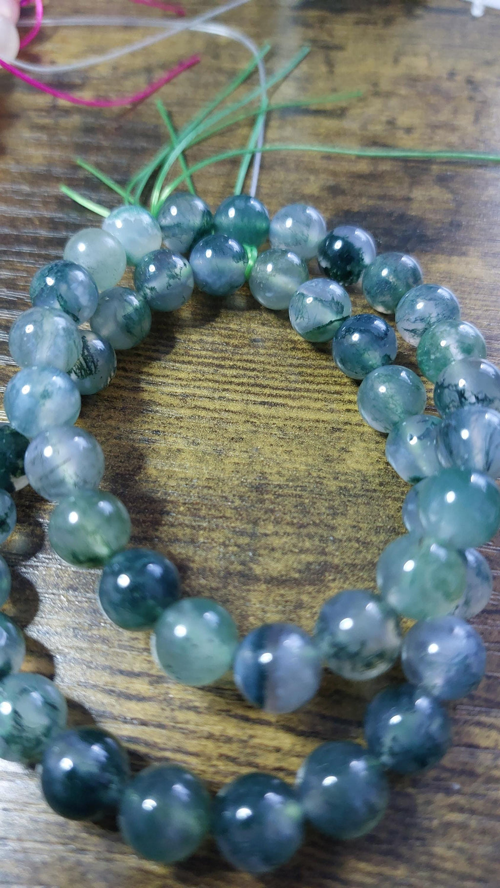 Grade A Moss Agate Bracelet 8mm