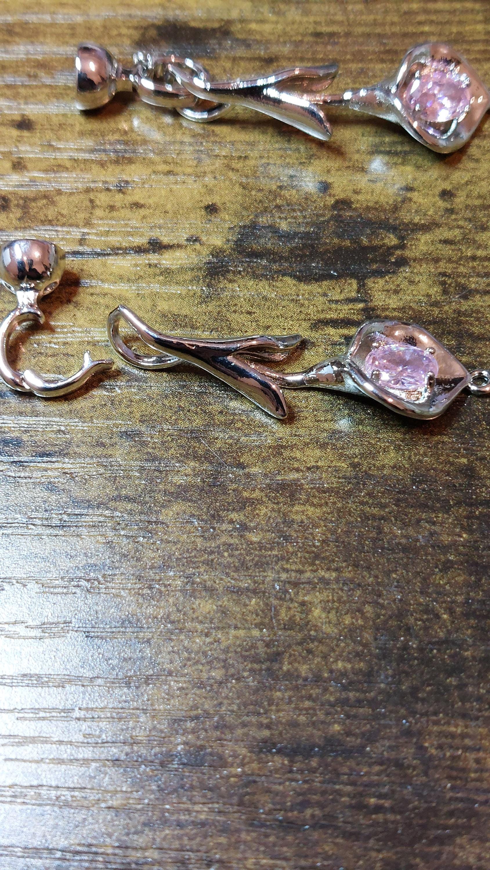 clasp flower with cubic zirconia