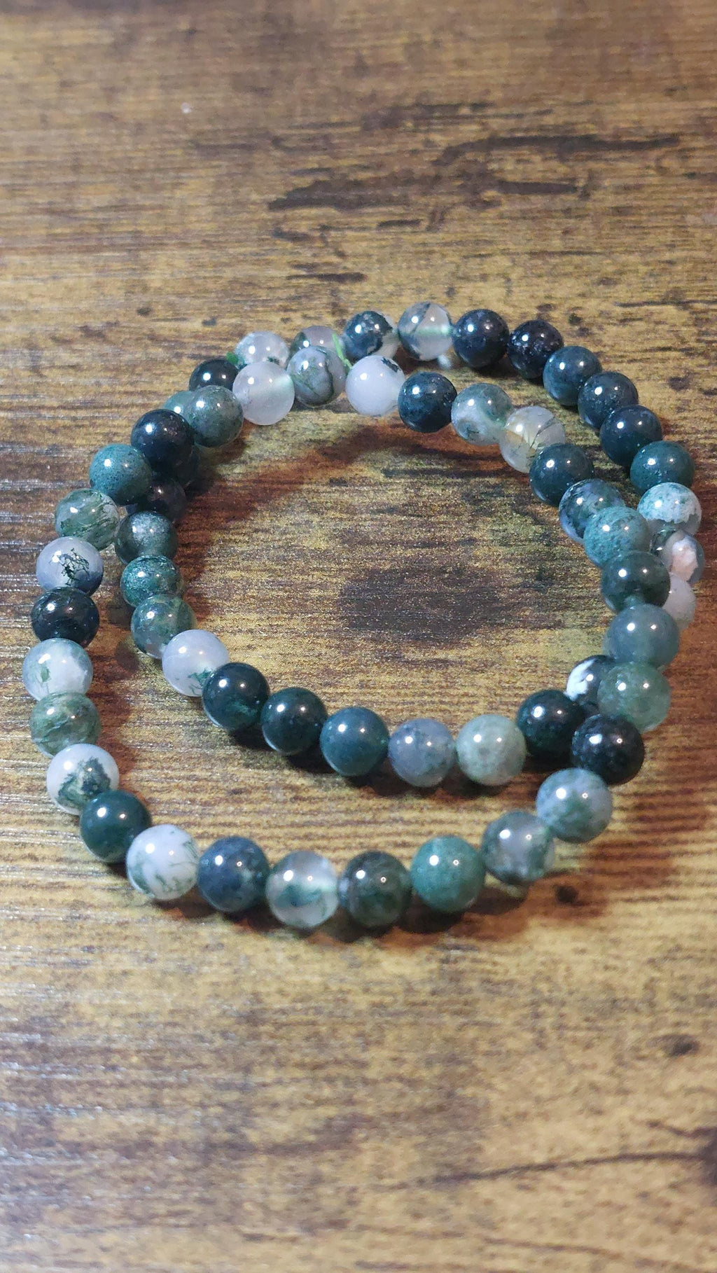 Moss Agate Bracelet 6mm