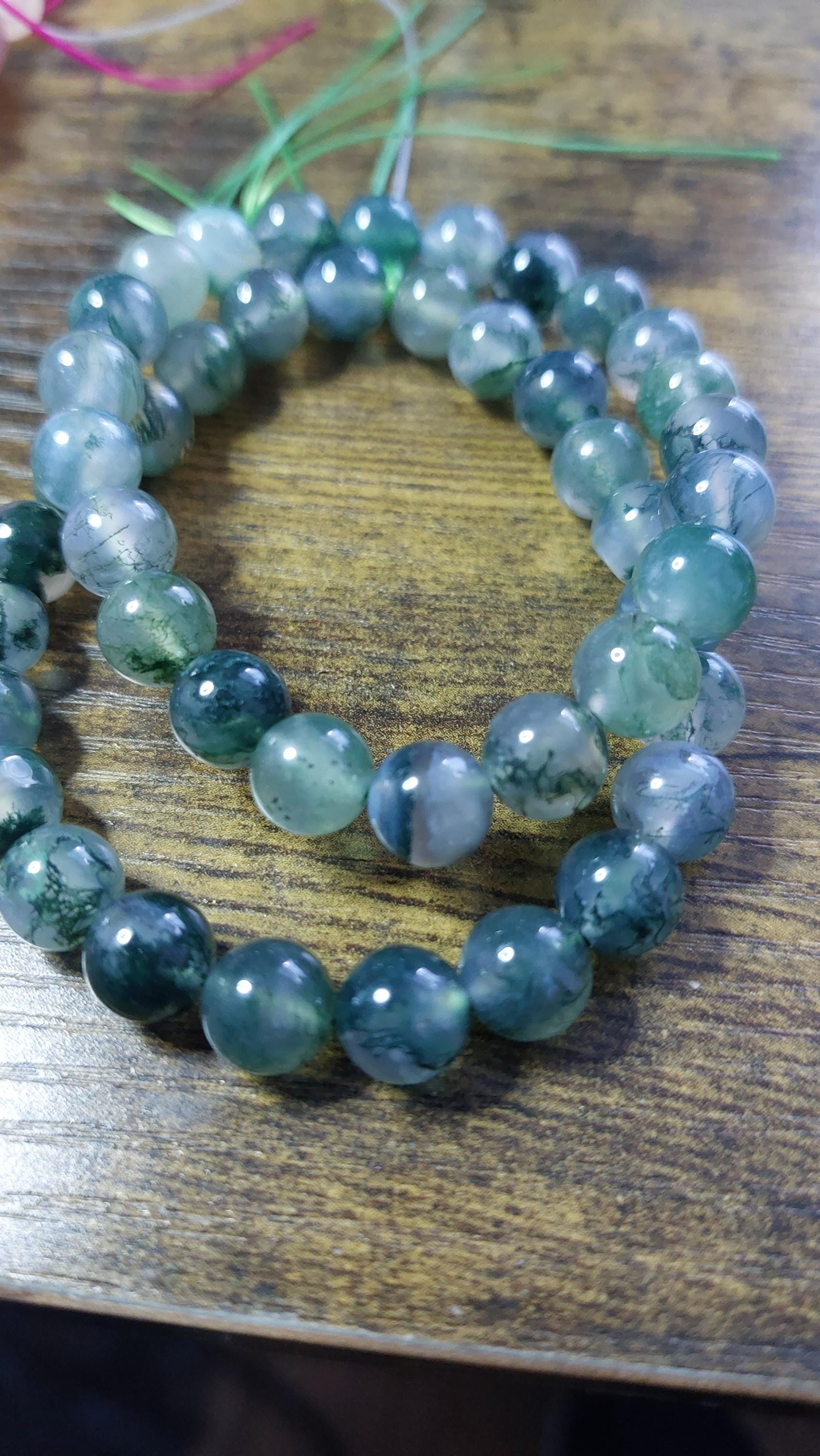 Grade A Moss Agate Bracelet 8mm
