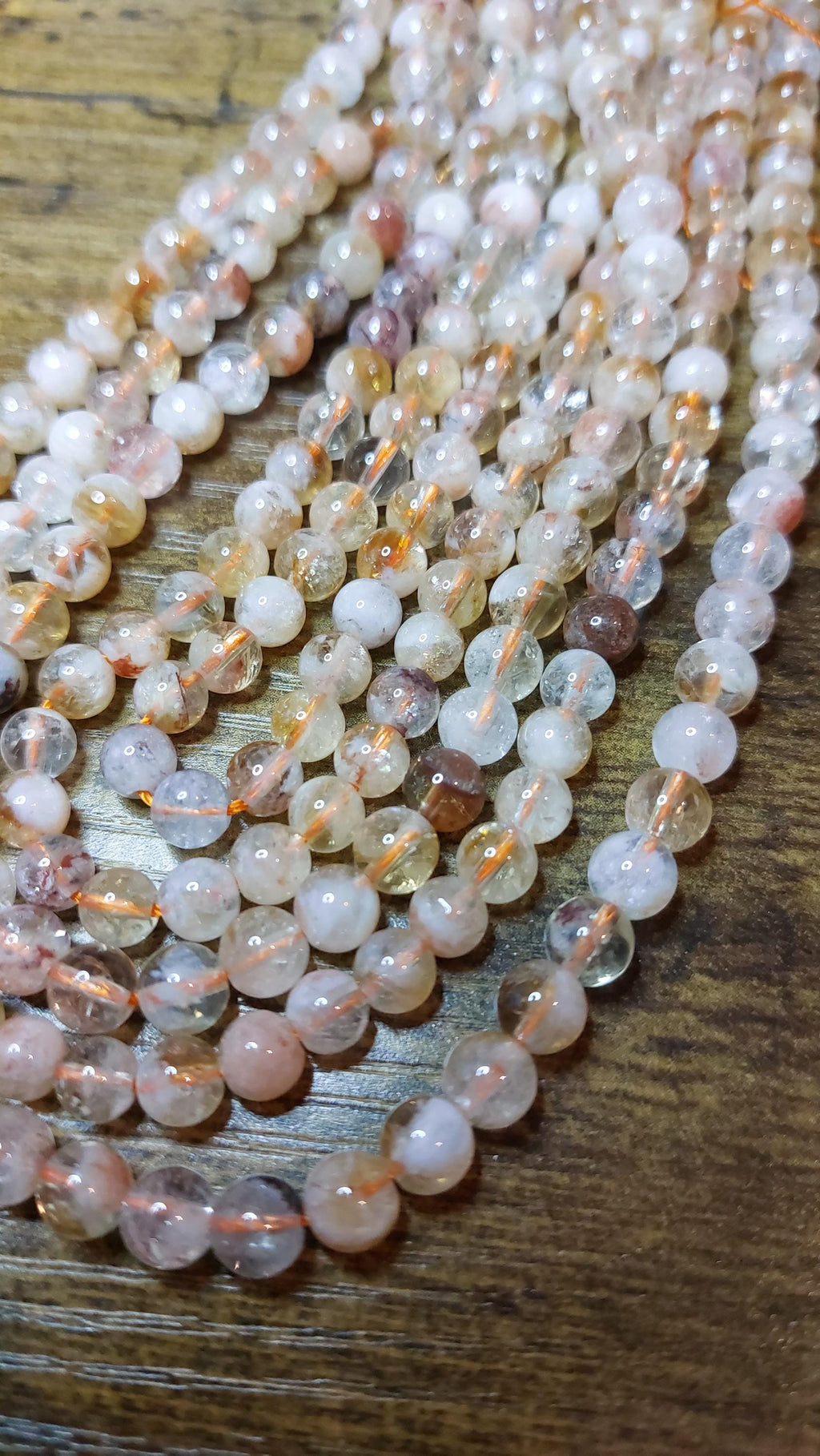 Natural citrine beads 6mm, 15" strand