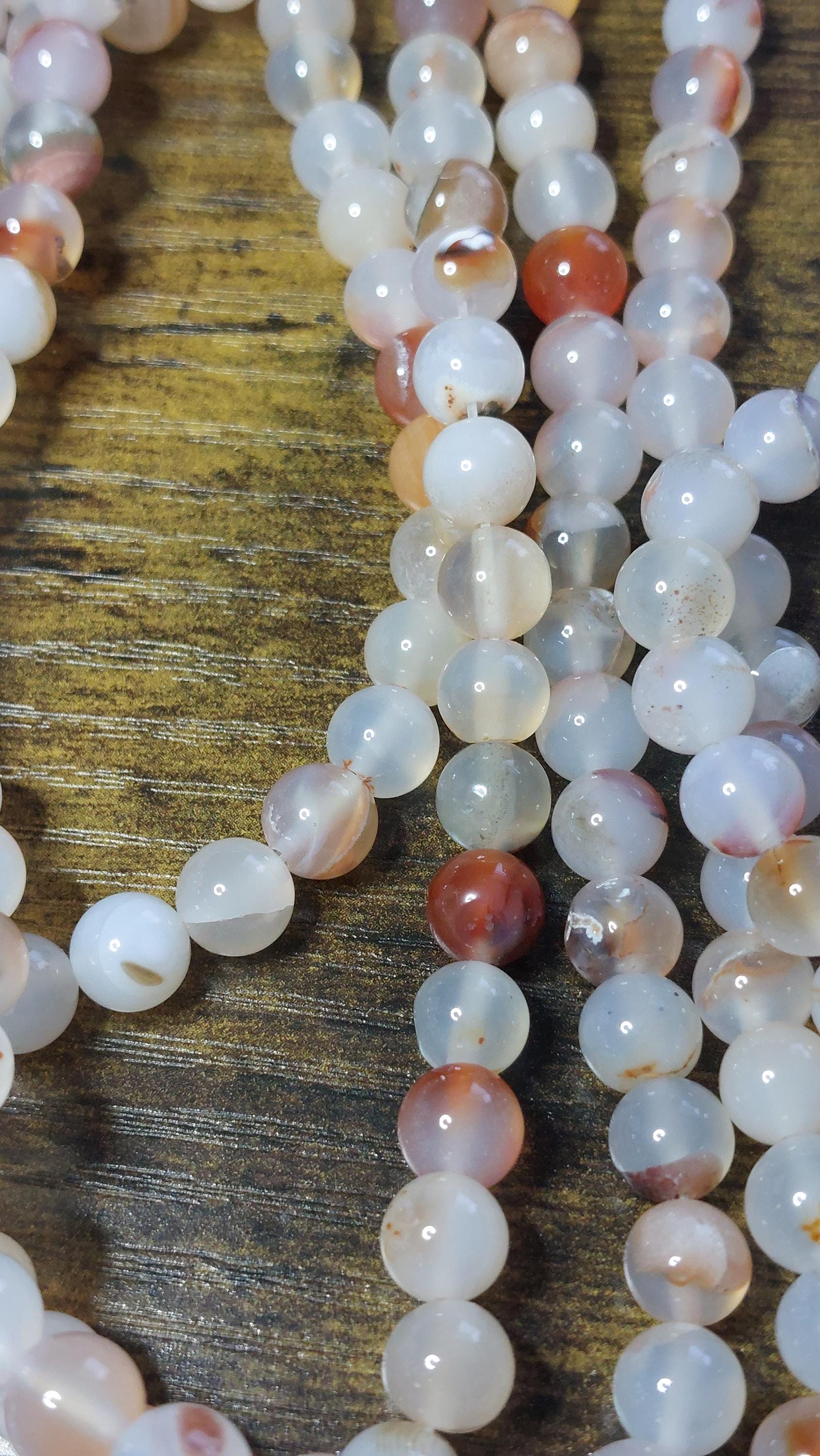 dendritic agate 8mm beads