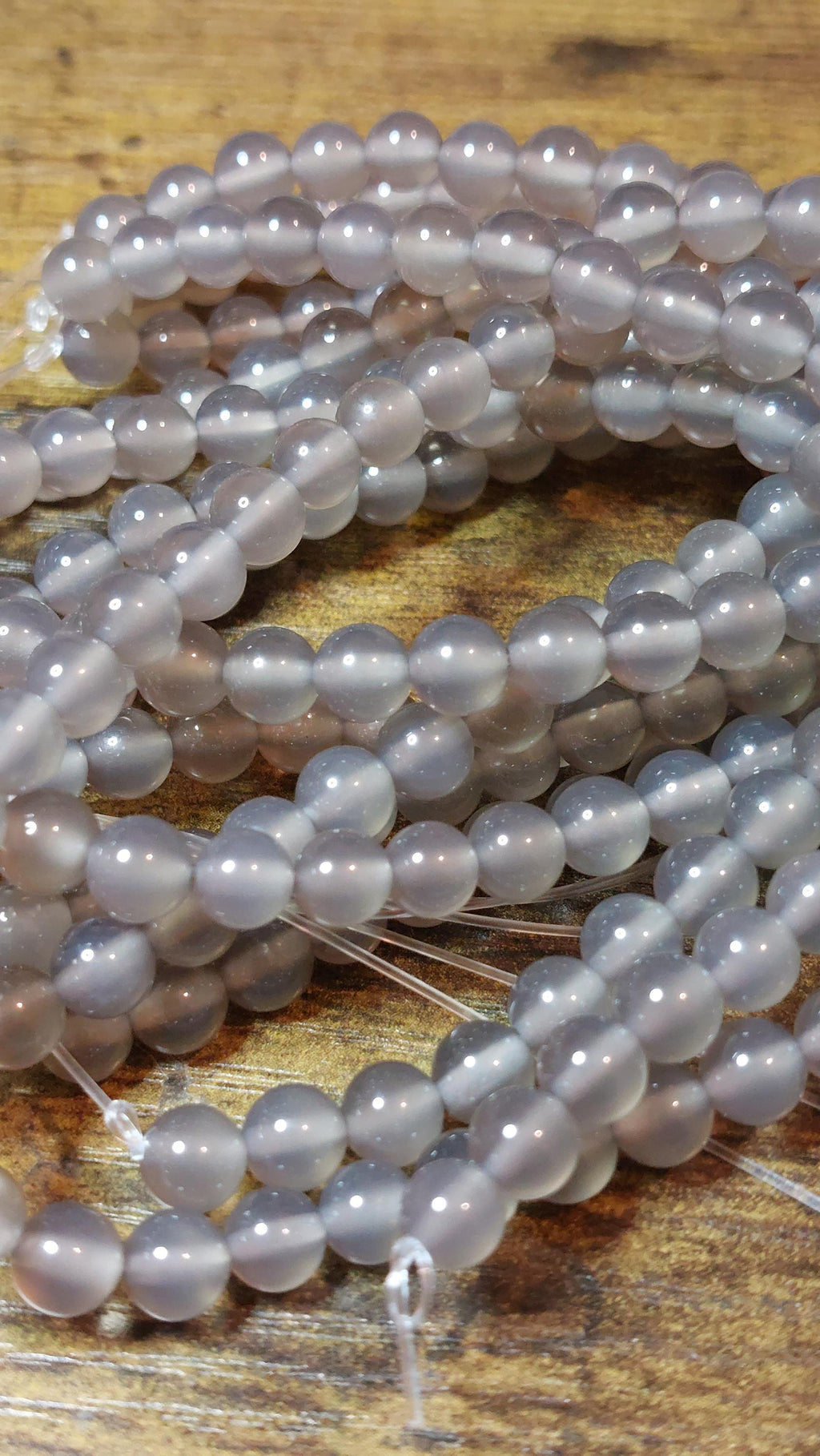 natural grey agate beads 6mm