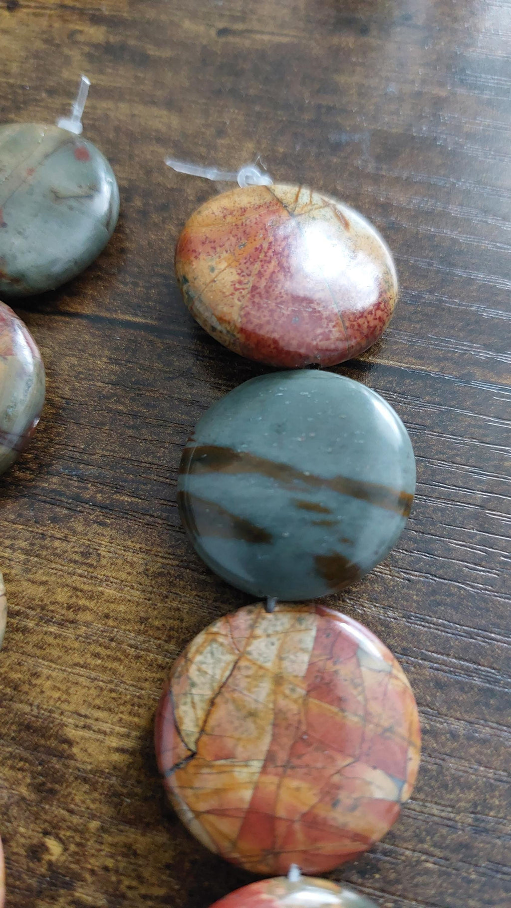 2 natural picasso jasper big beads 25mm