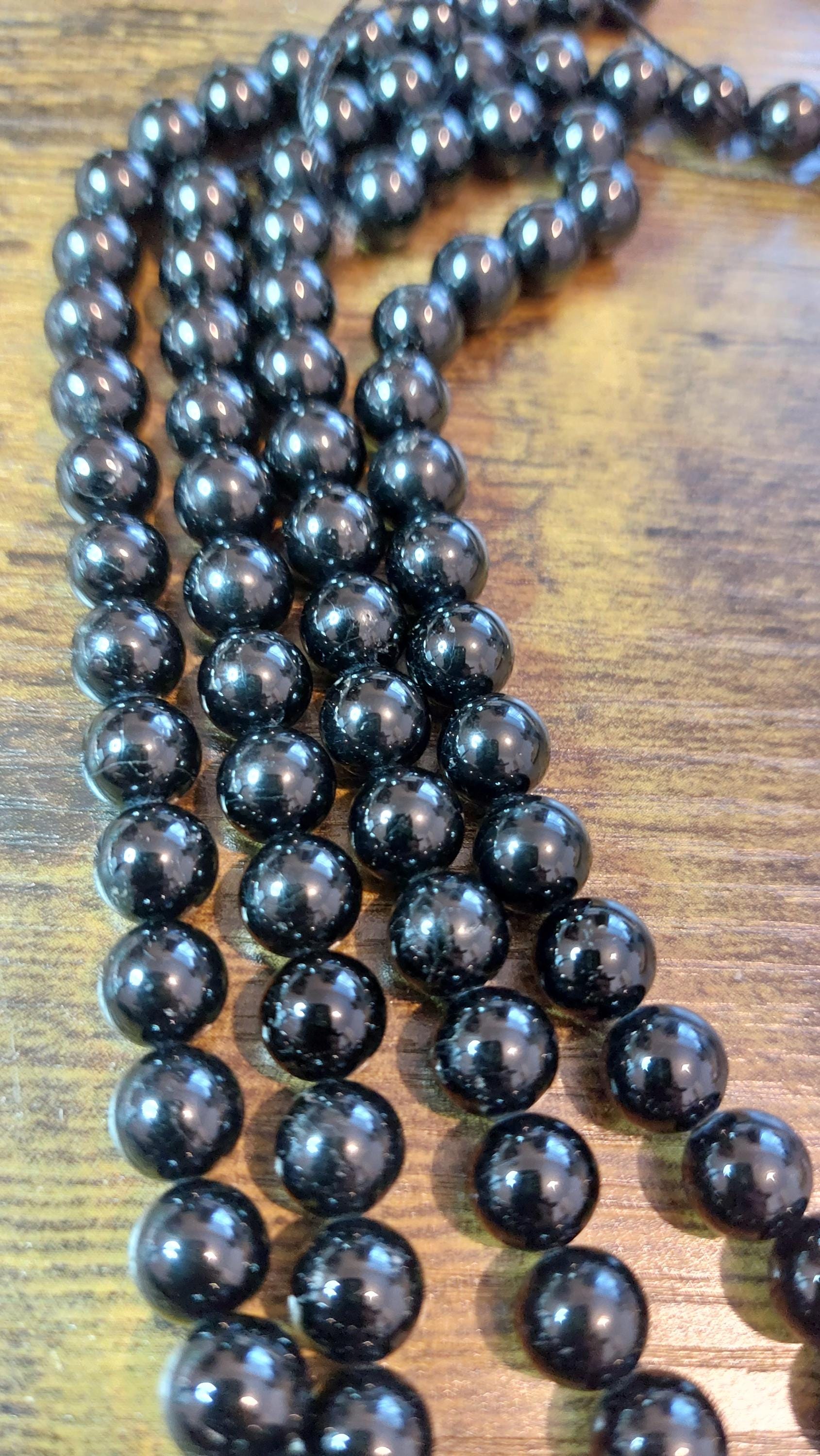 Black Tourmaline Beads 8mm