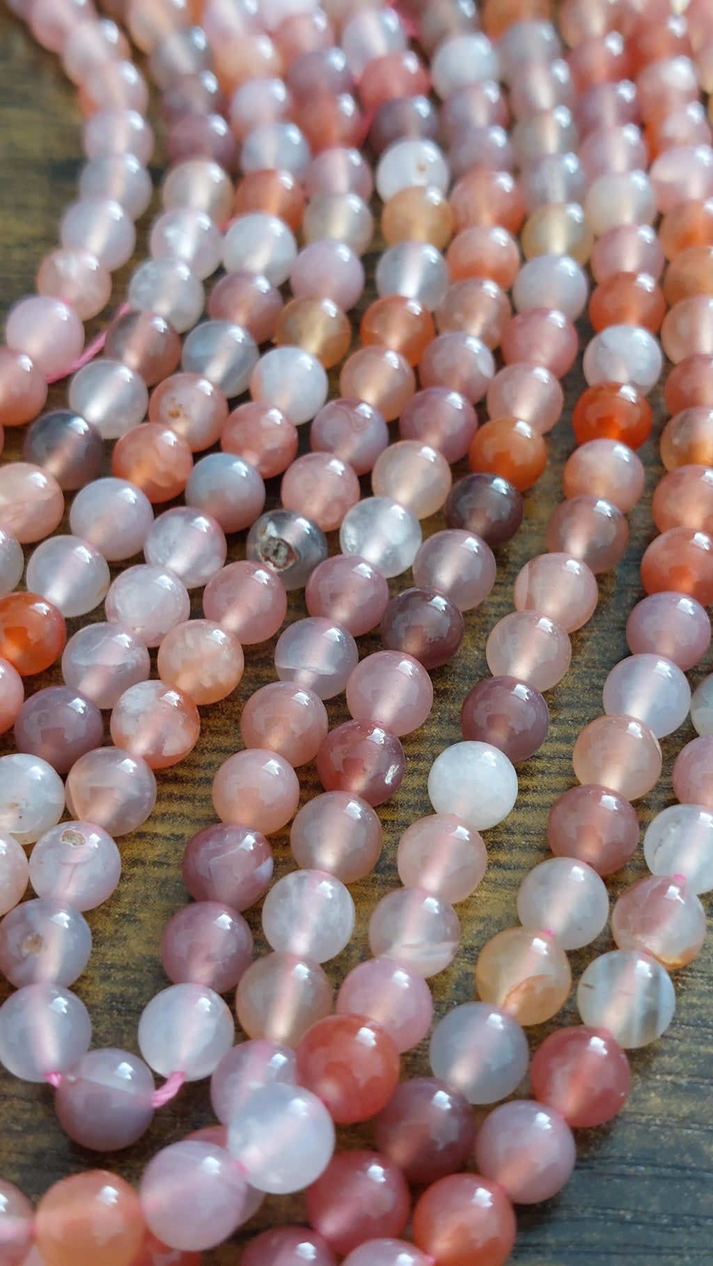 natural apricot agate beads 6mm