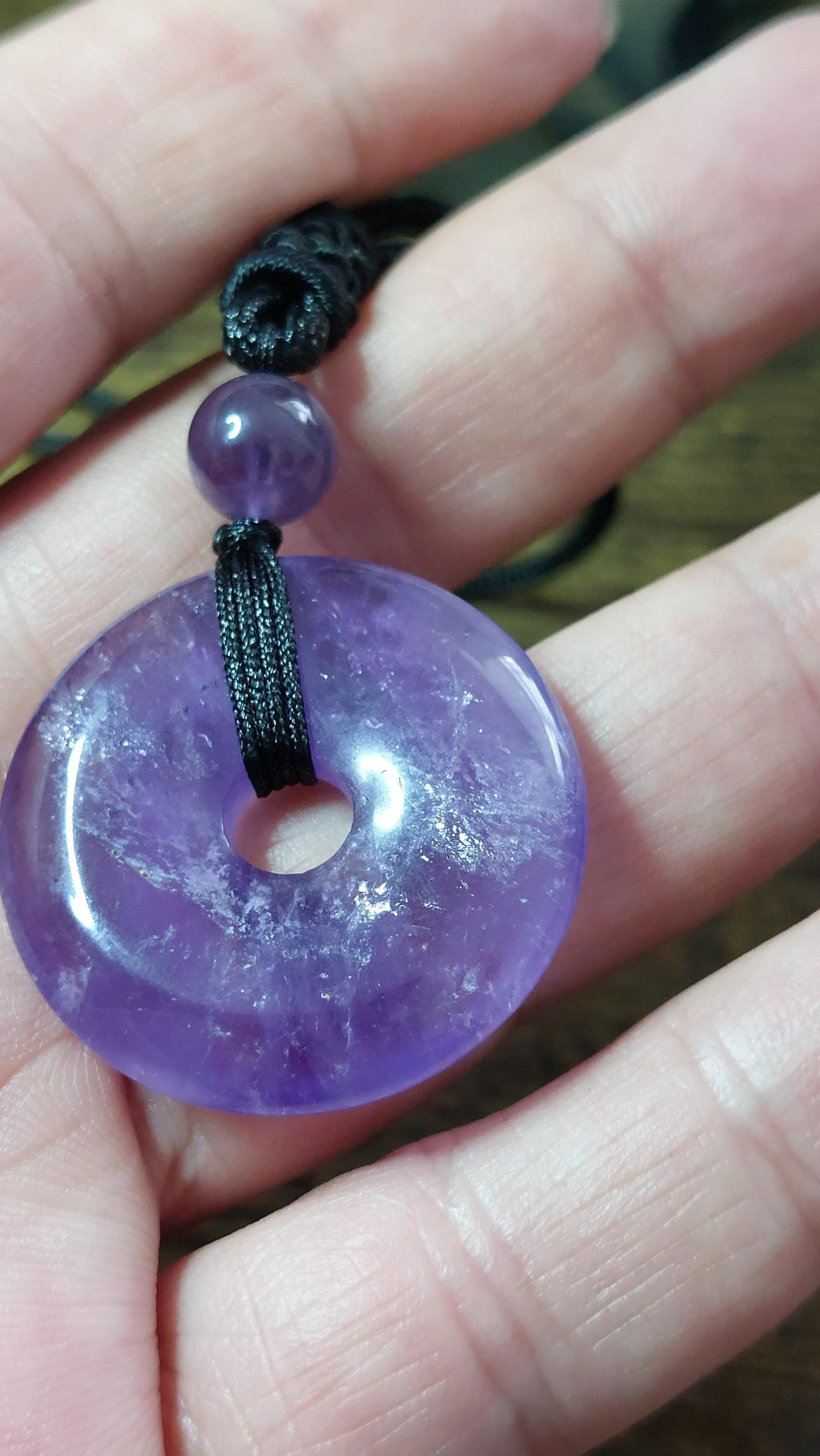 Natural Gemstone Donut Pendant Necklace