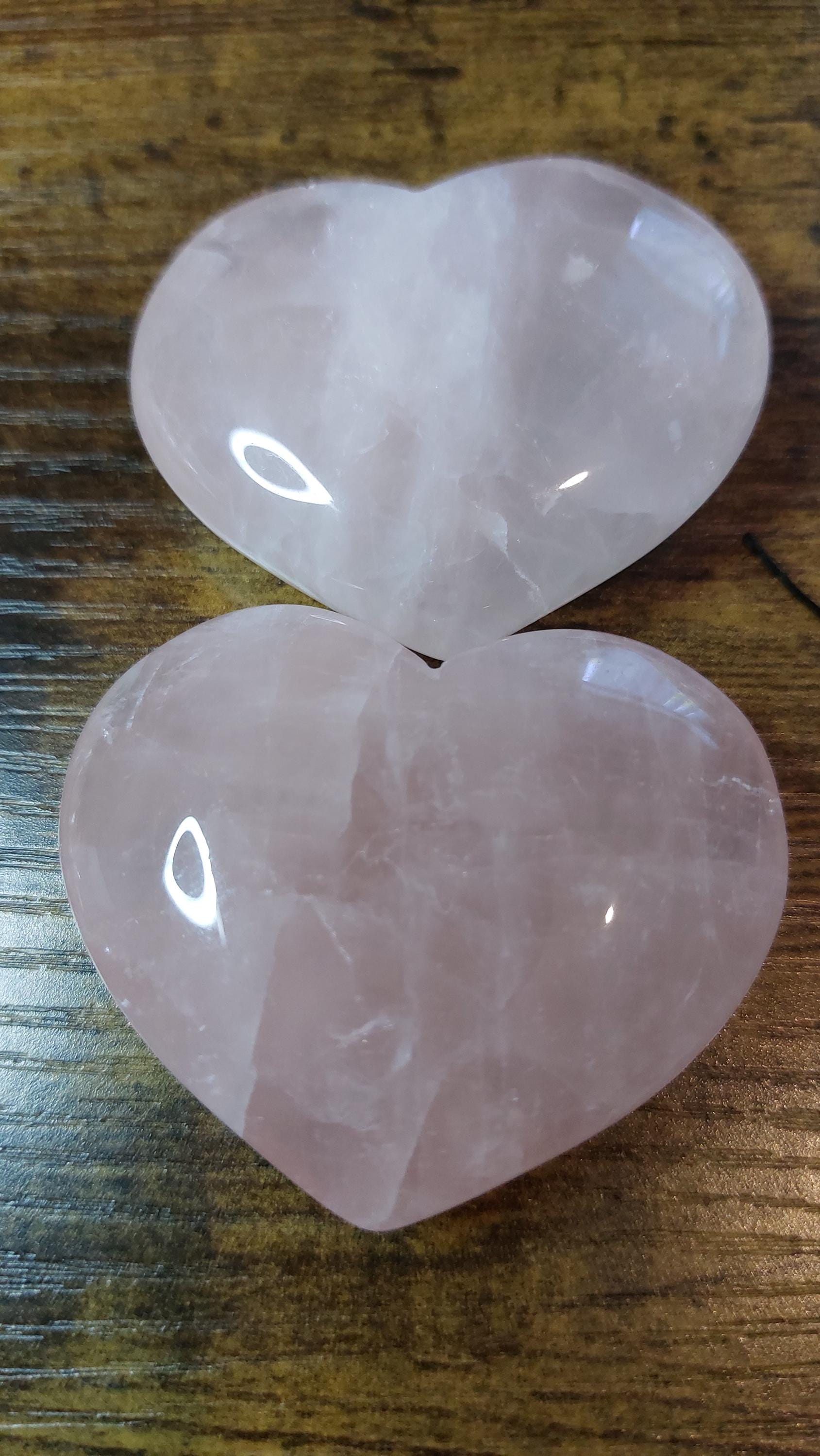 natural rose quartz hearts 50mm