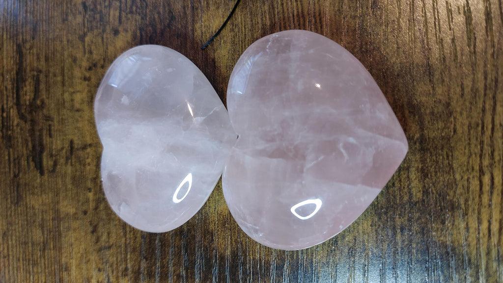 natural rose quartz hearts 50mm