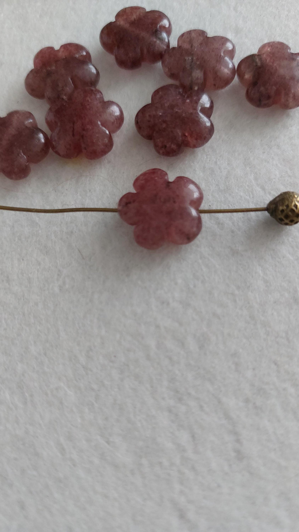 Natural Gemstone Flower Beads 14mm