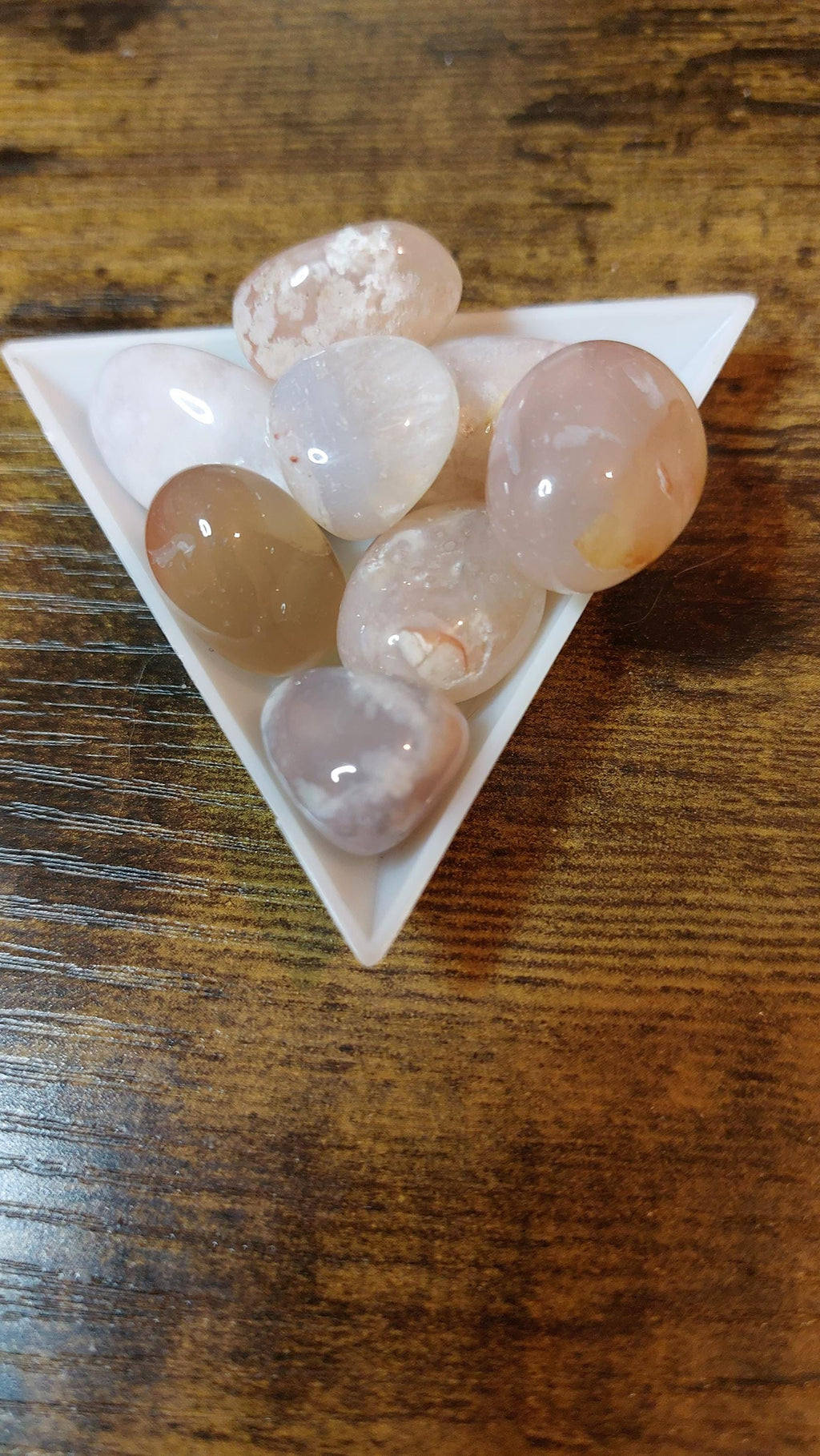 Natural cherry blossom agate tumbled stone 50g