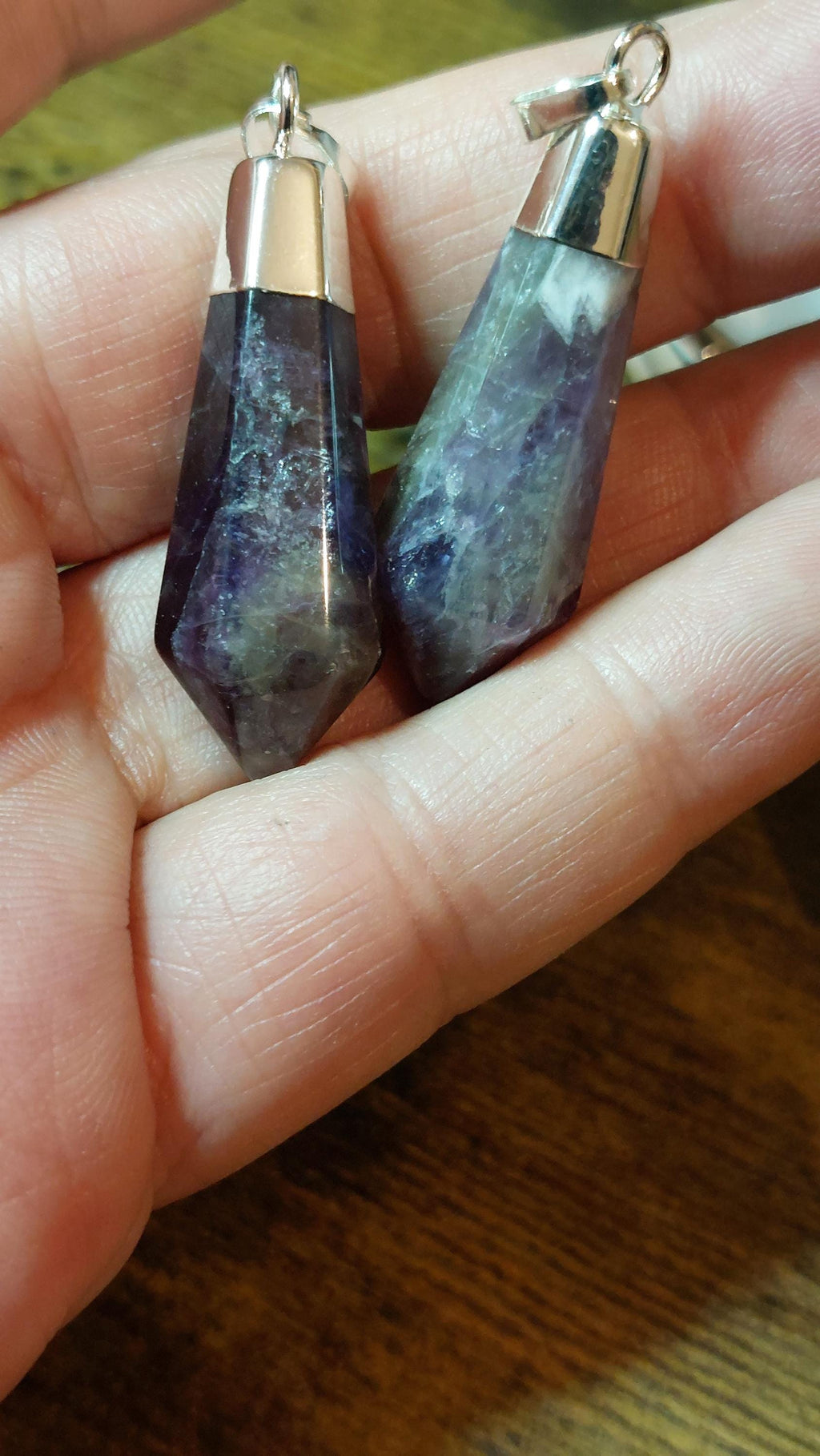 Natural Amethyst Bullet Pendant 40mm