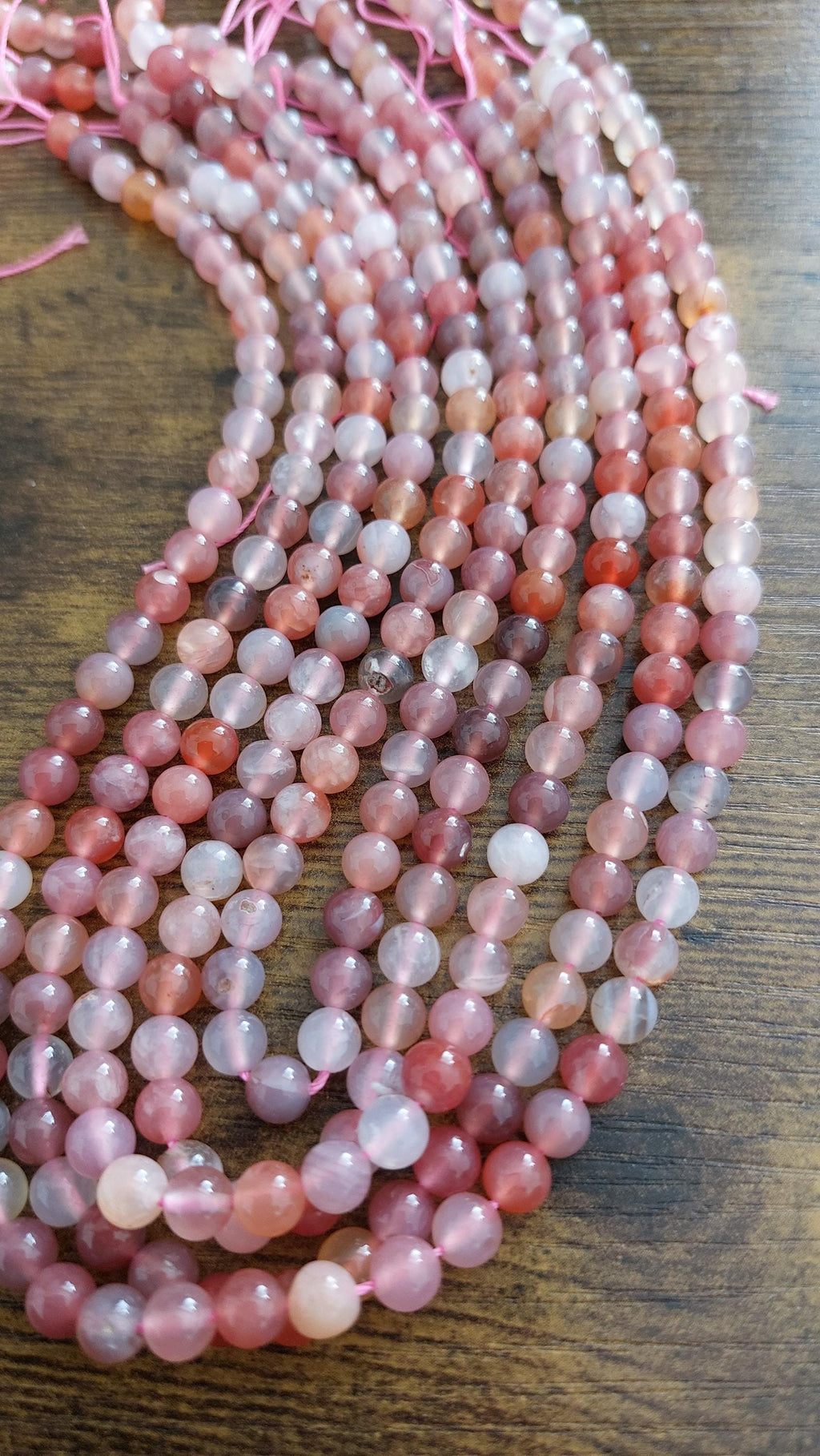 natural apricot agate beads 6mm