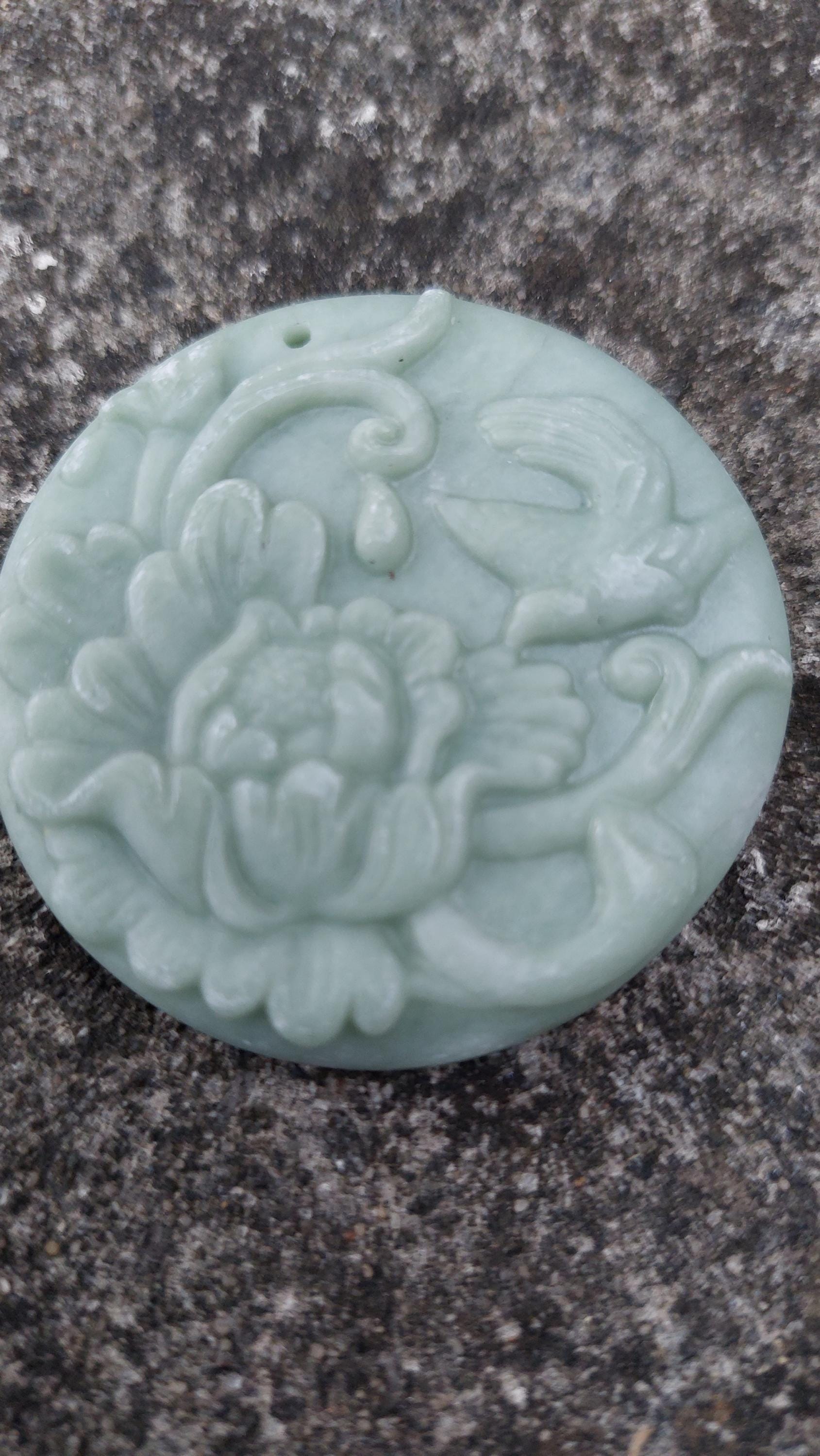 Calcite Carved Flower Pendant
