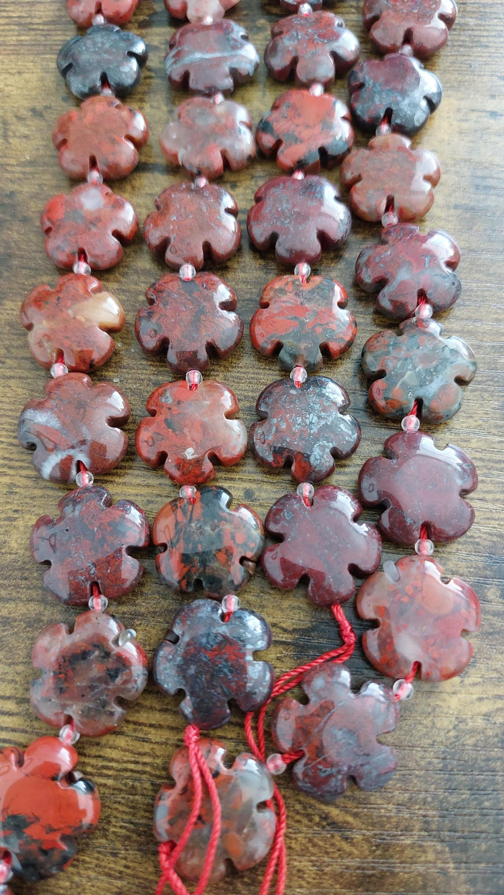 natural Brecciated jasper beads flower