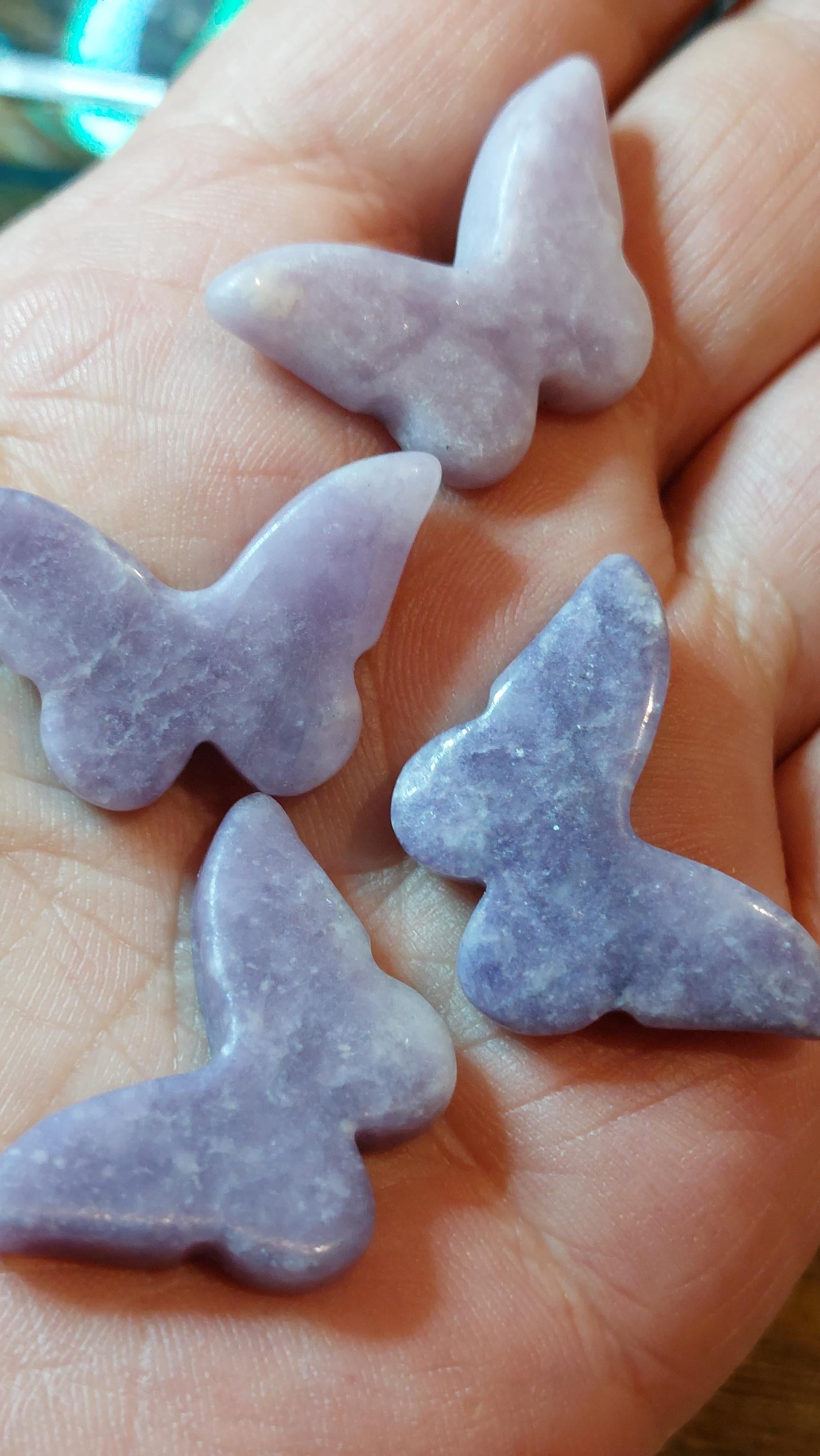 natural Lepidolite butterfly pendant/charm