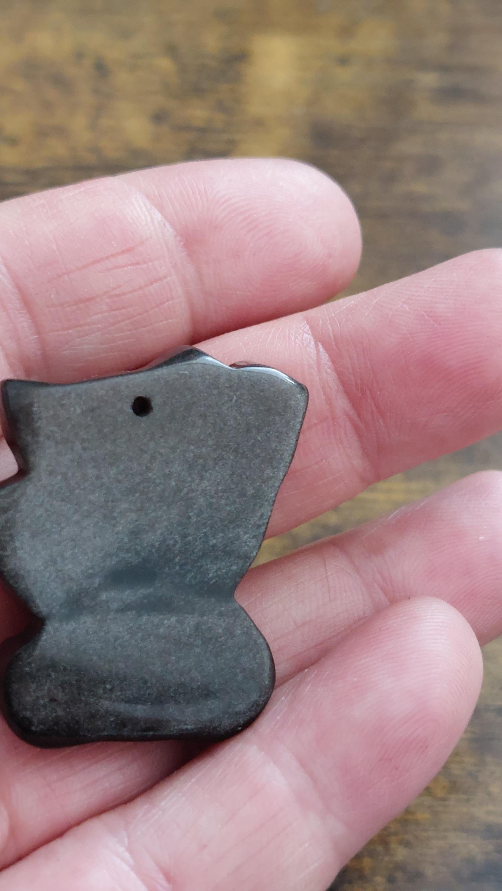 natural silver obsidian pendant fortune cat