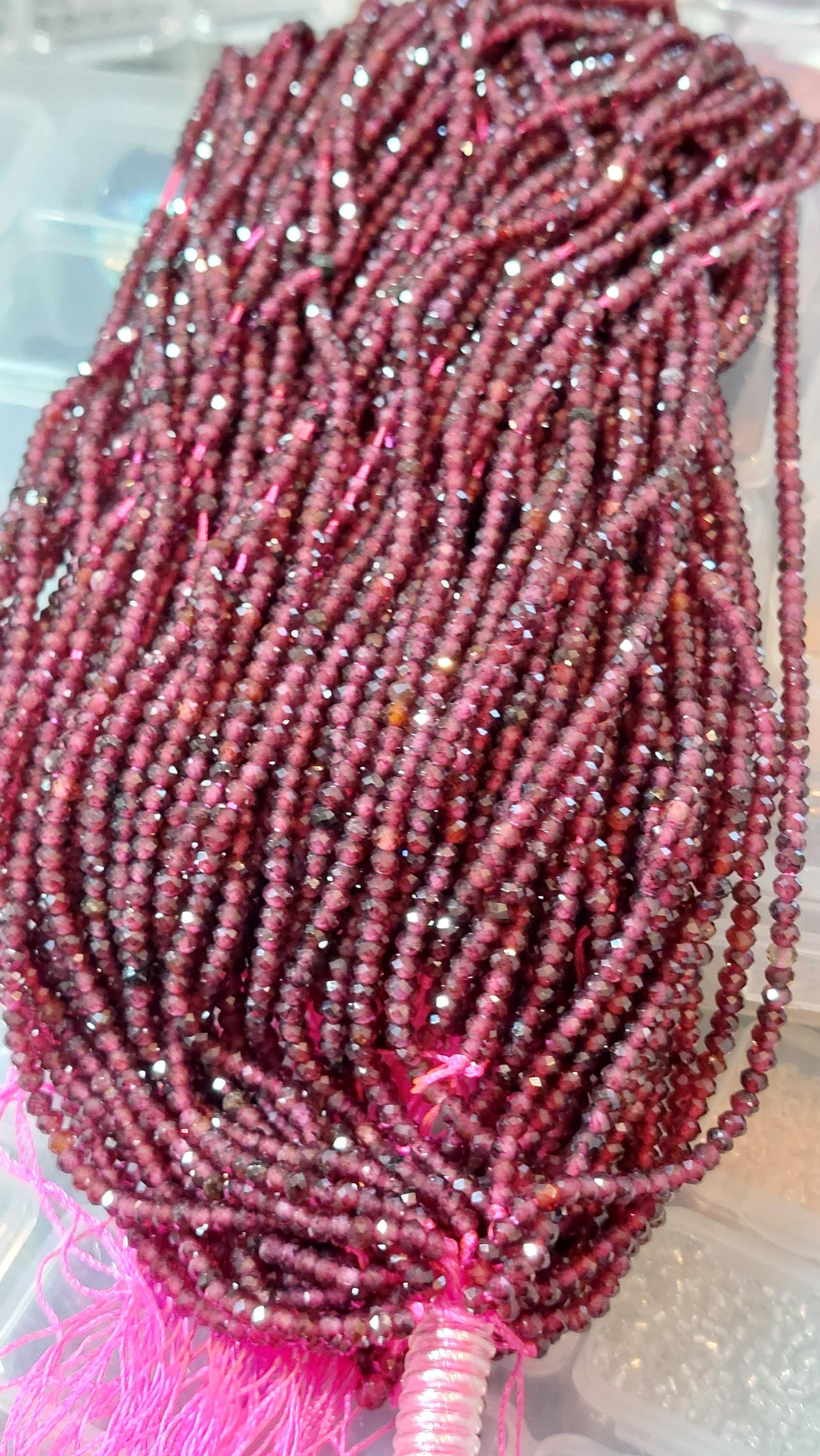 Natural Garnet Rondelle Beads 3x2mm