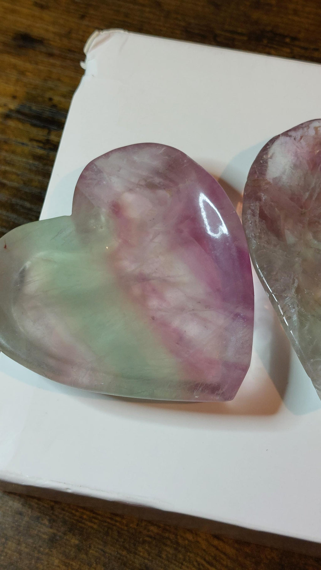 Natural fluorite carved heart plate