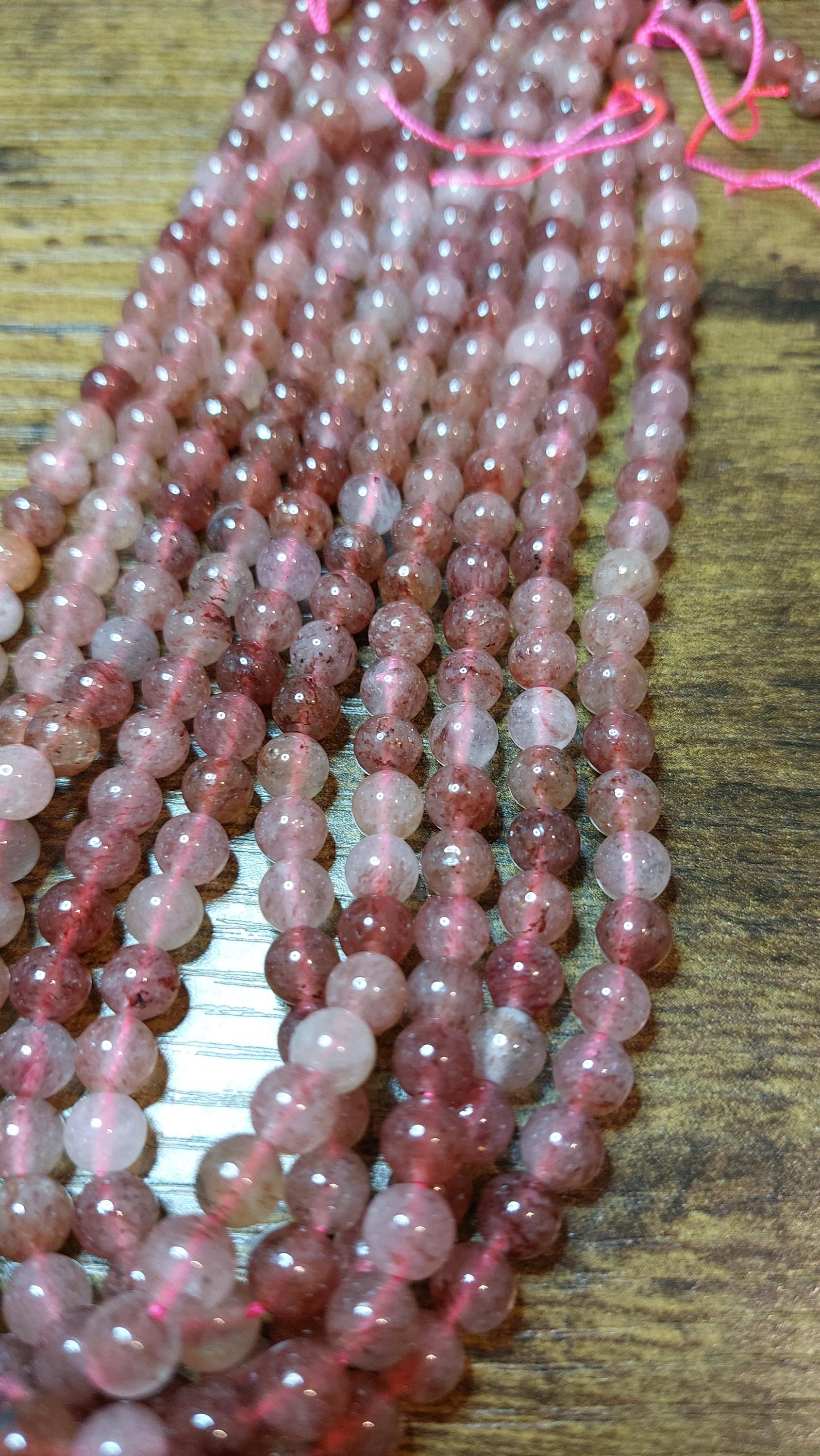 natural strawberry quartz beads 6mm