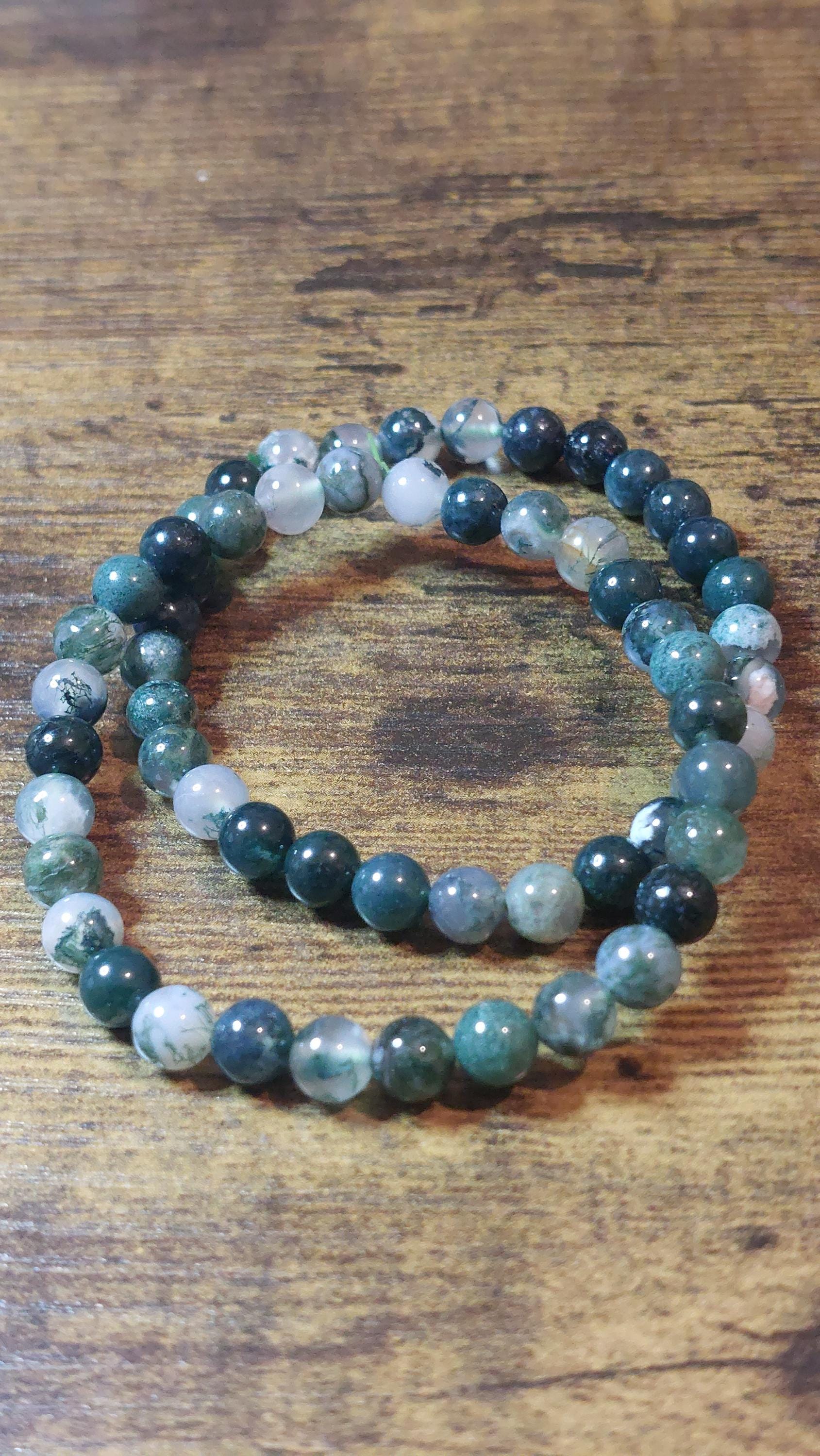 Moss Agate Bracelet 6mm