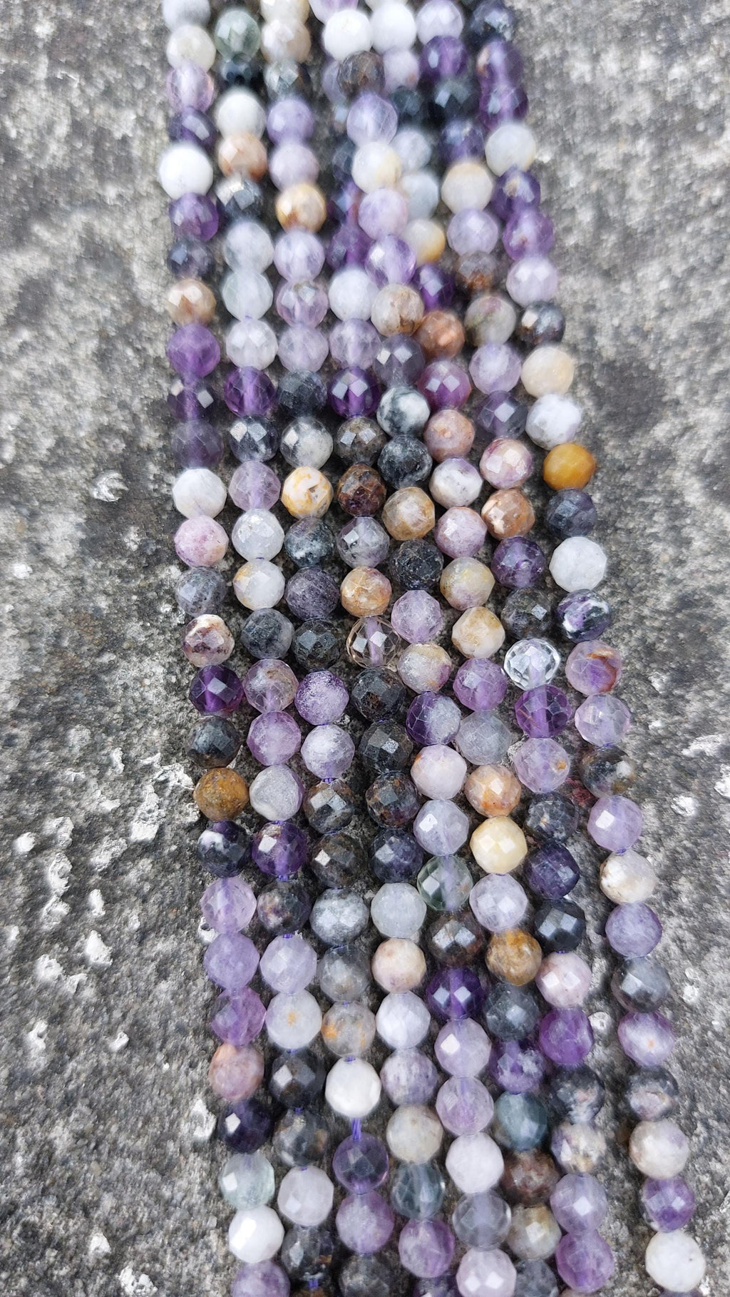 4mm Faceted fluorite beads