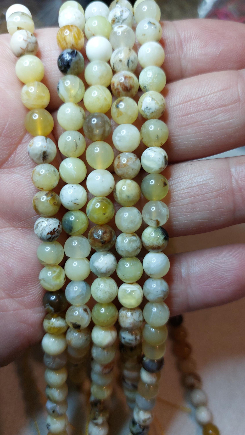 natural yellow Opal beads 6mm