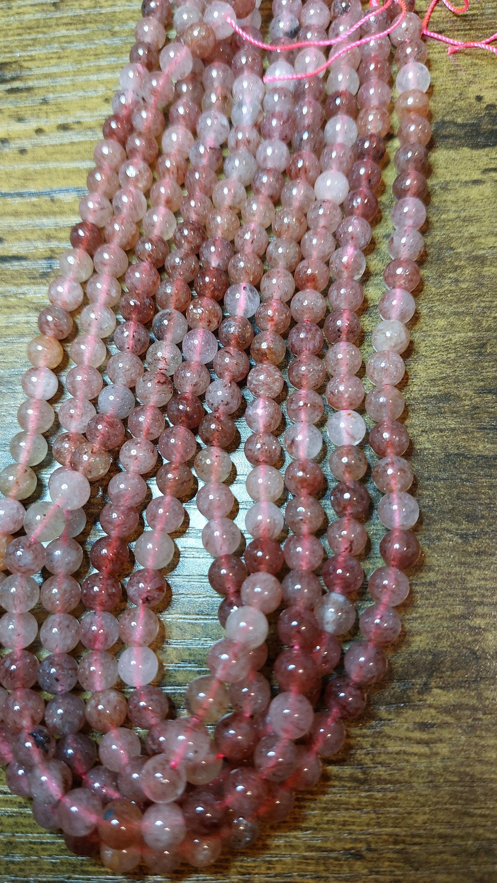 natural strawberry quartz beads 6mm
