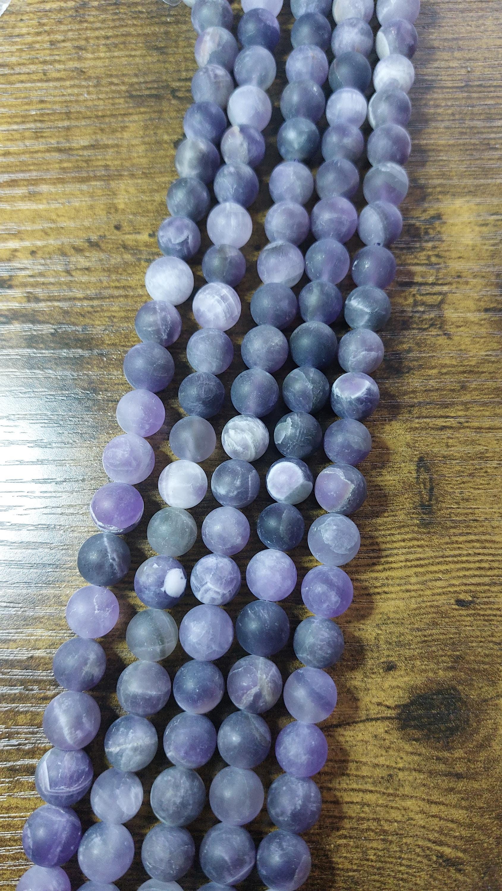 Frosted Amethyst Beads 10mm