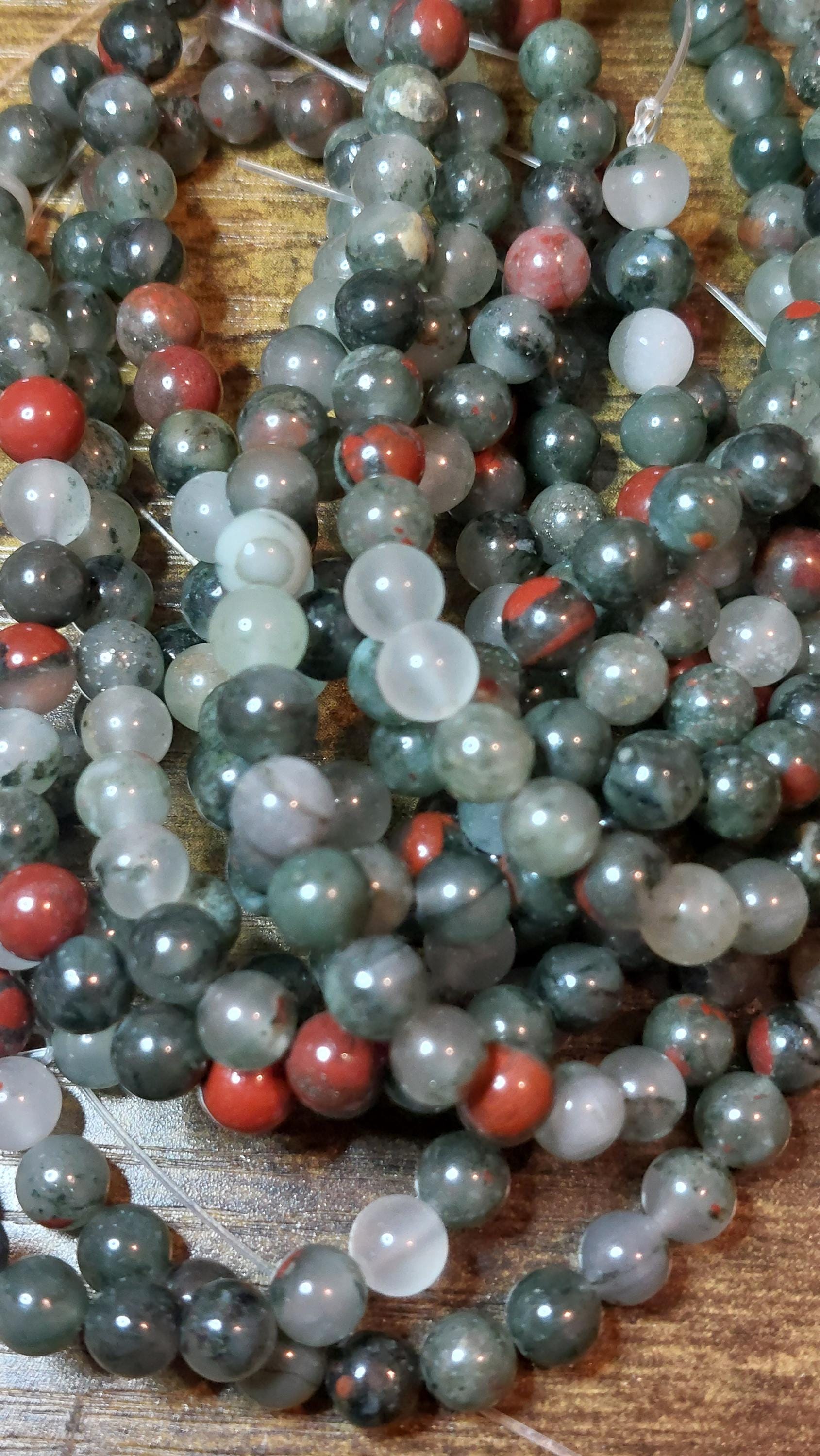natural Bloodstone beads 6mm