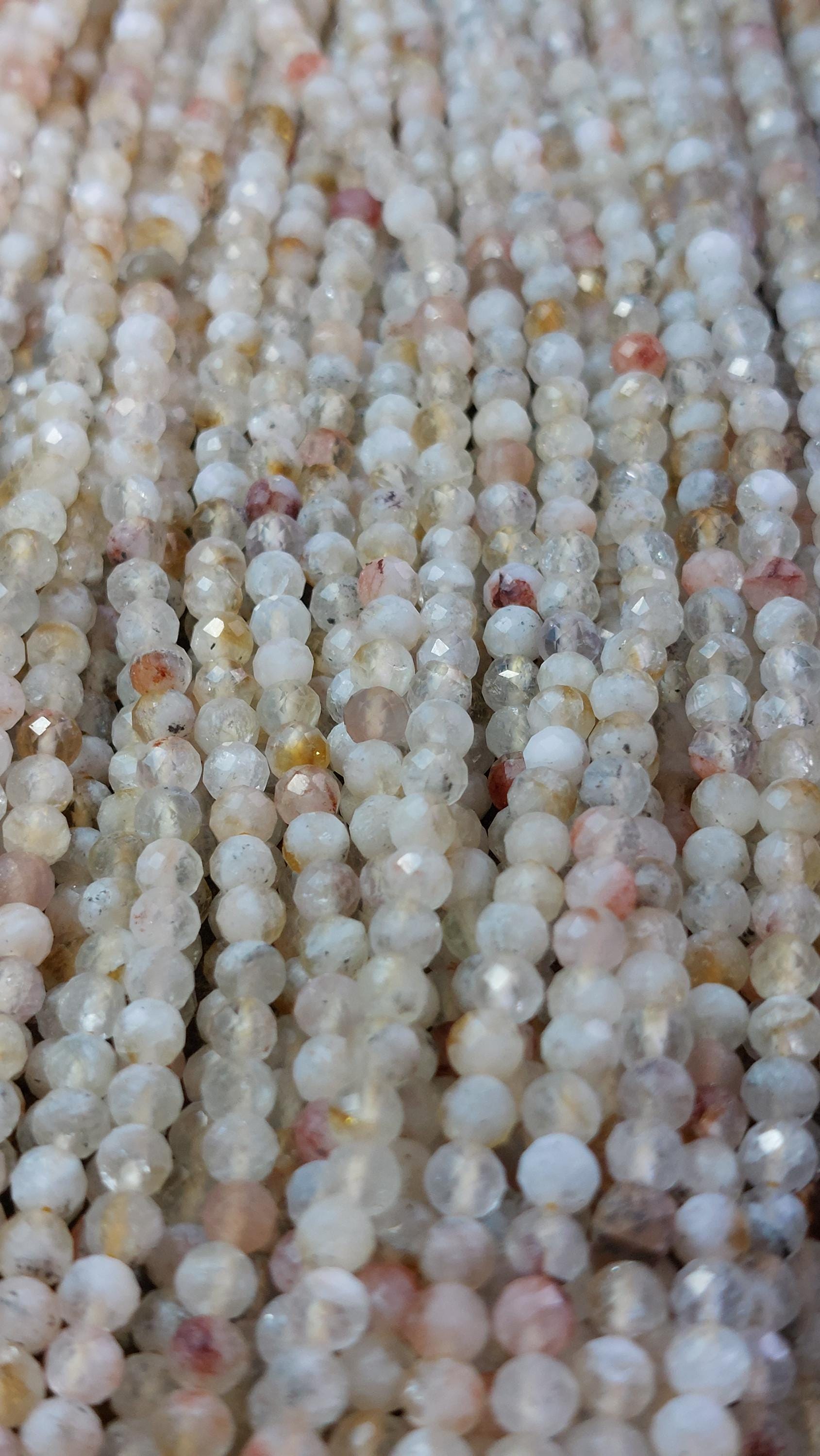 Natural Yellow Quartz Faceted Beads 4mm
