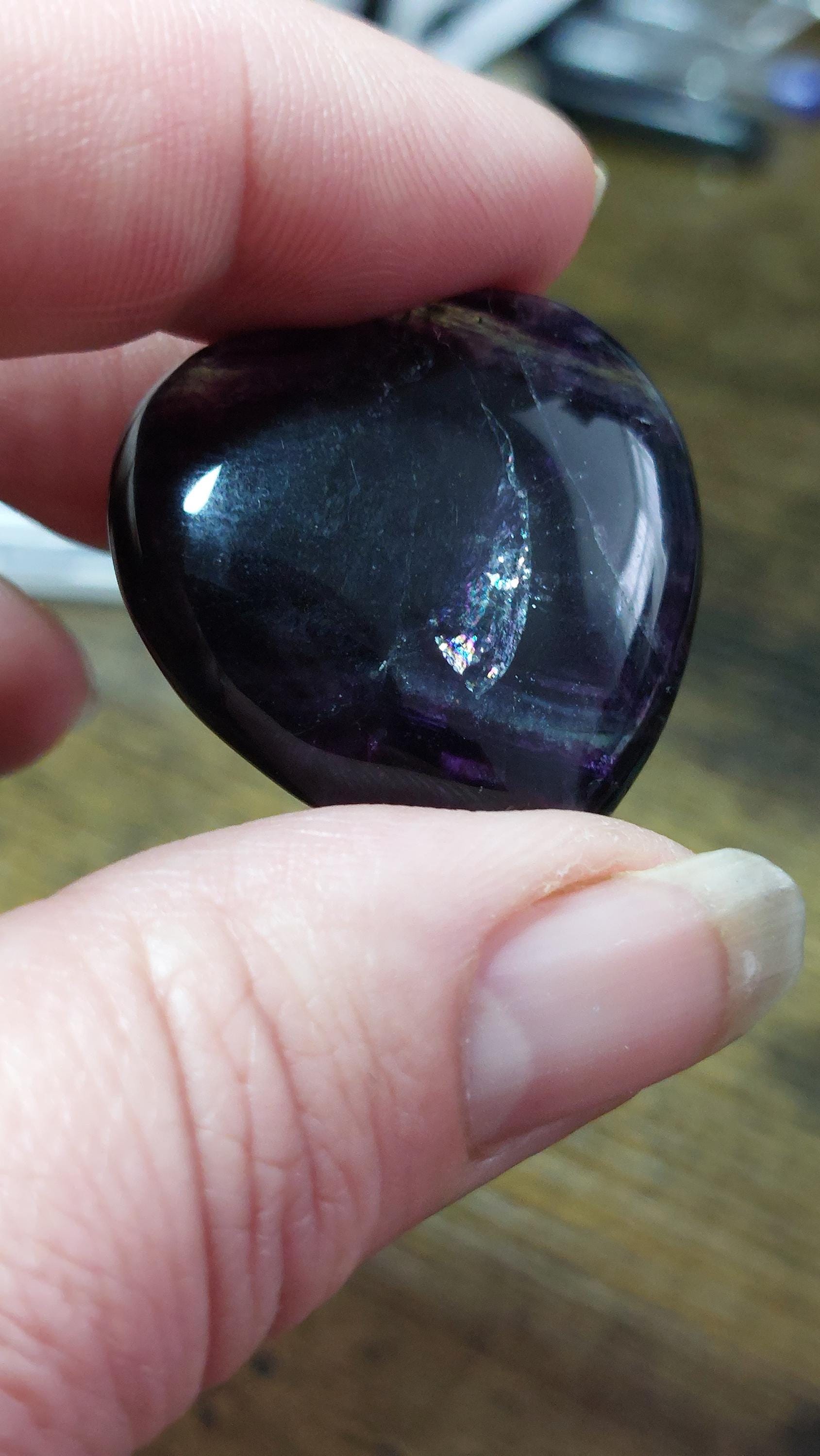 Natural Fluorite Palmstone 30mm
