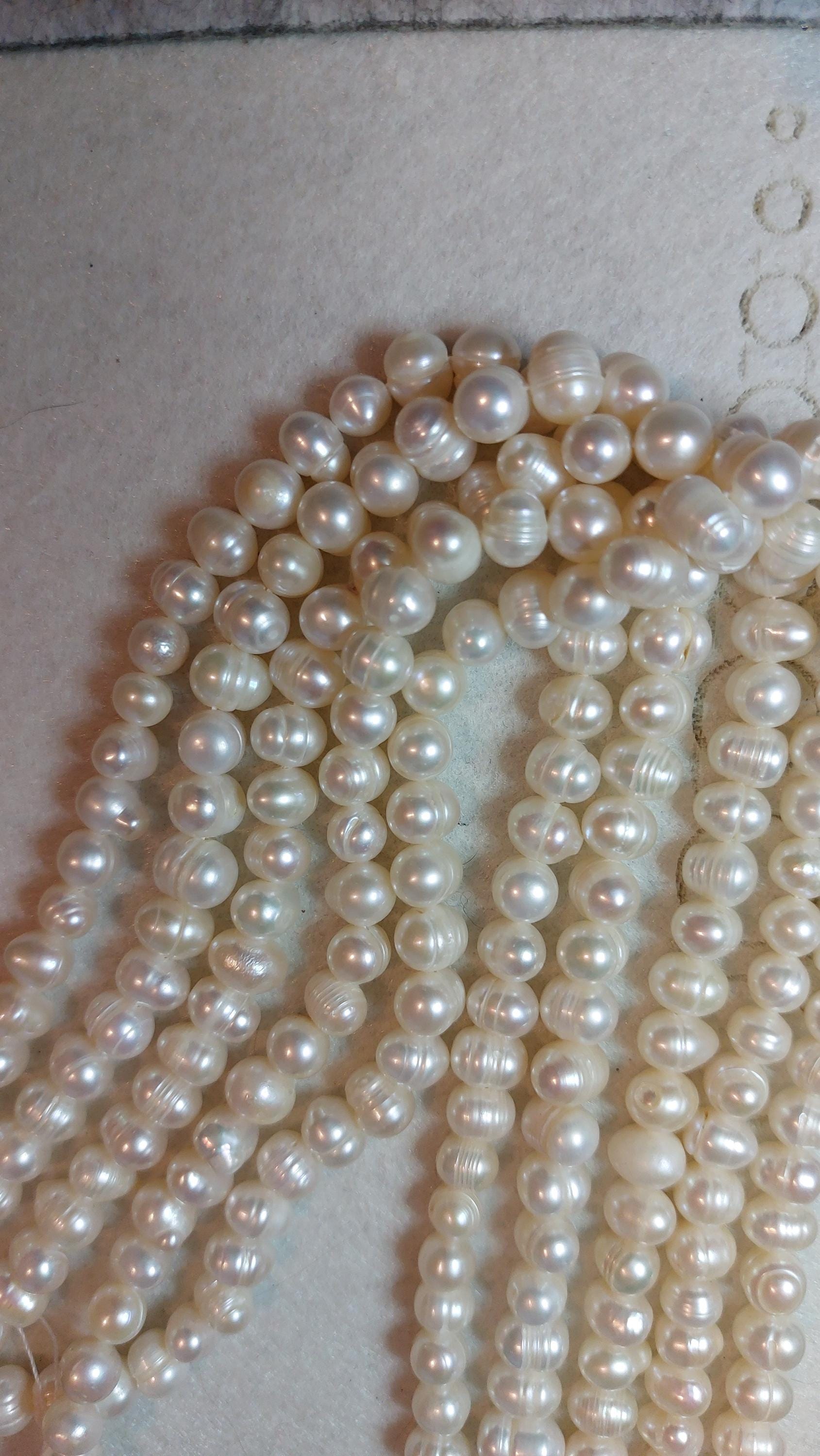 6-7mm natural fresh water pearls  beads, 14 inch strand