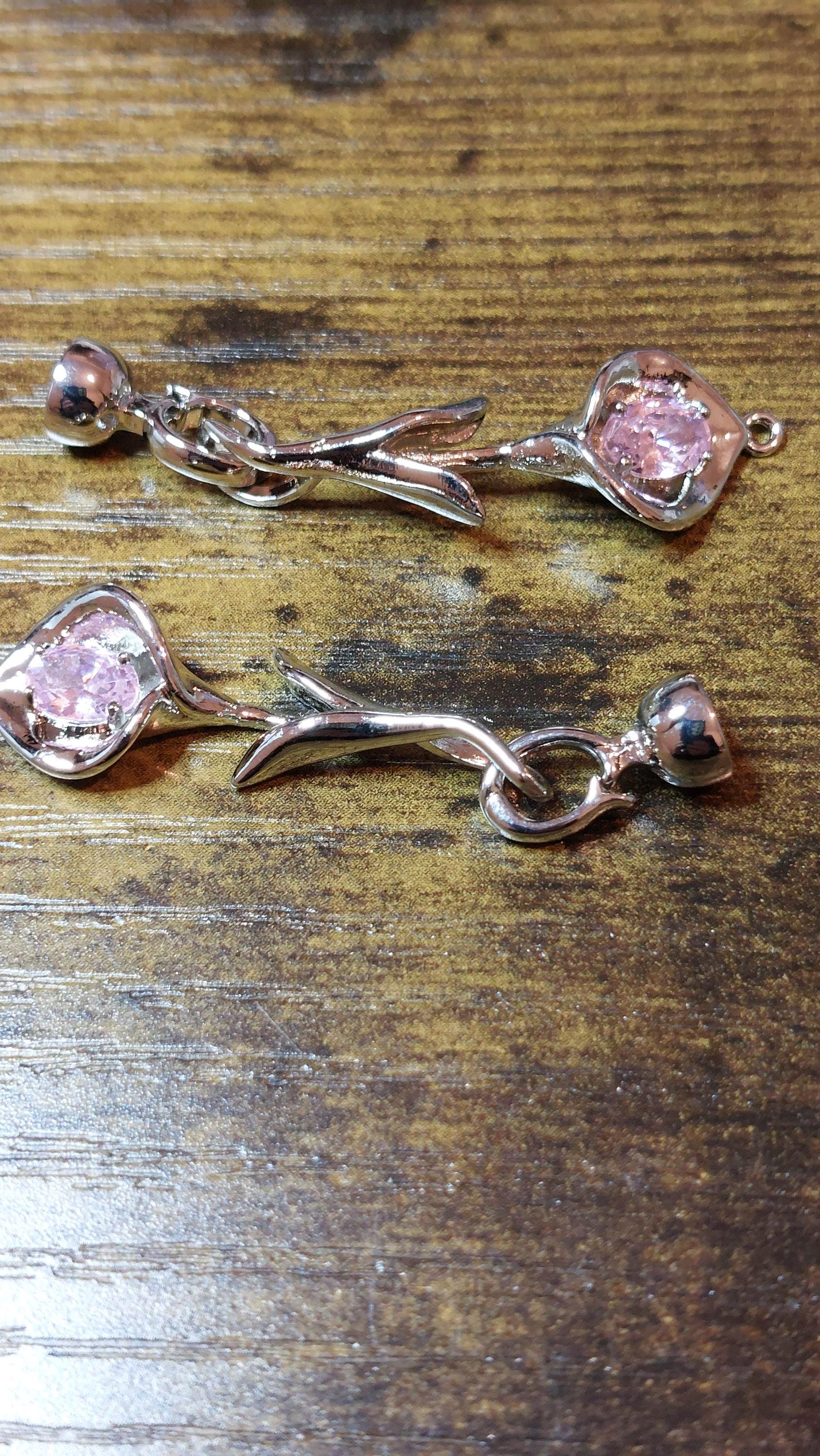 clasp flower with cubic zirconia