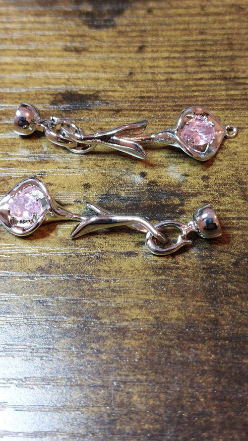 clasp flower with cubic zirconia
