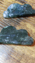 Natural Moss Agate Carved Cloud Decoration