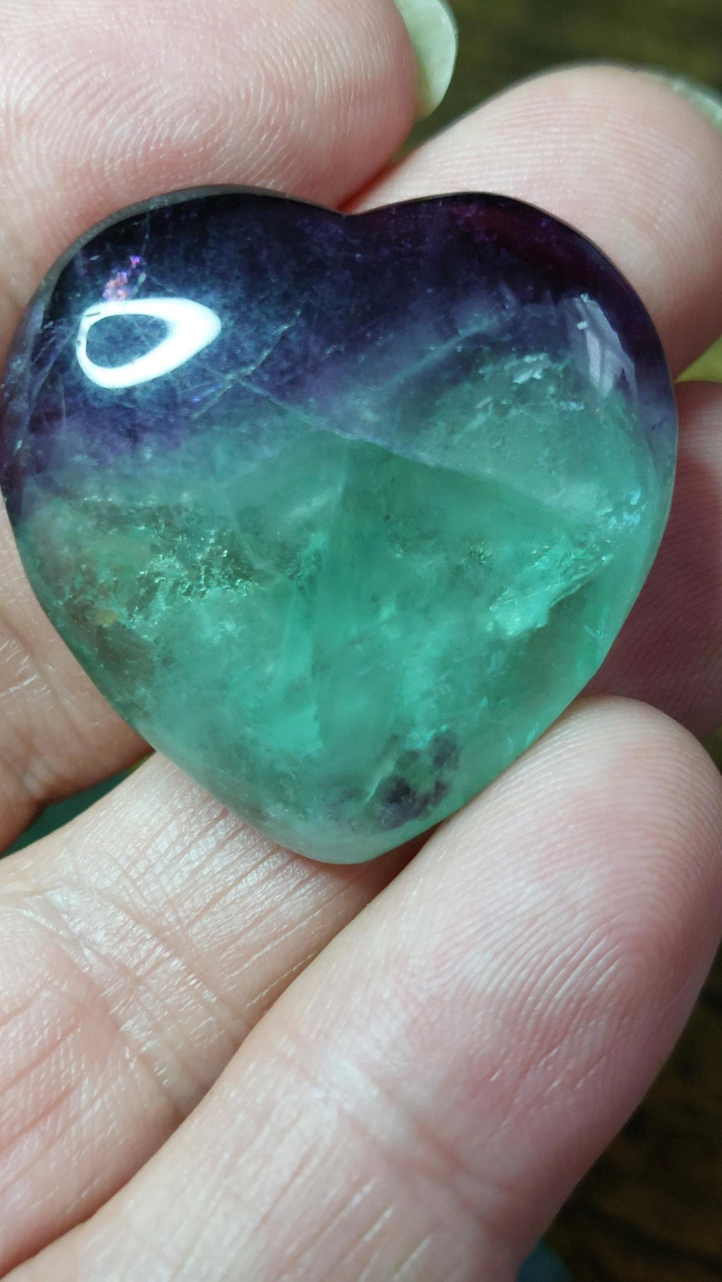 Natural Fluorite Palmstone 30mm