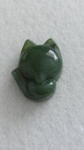 Natural Agate Carved Fox Pendant 35mm