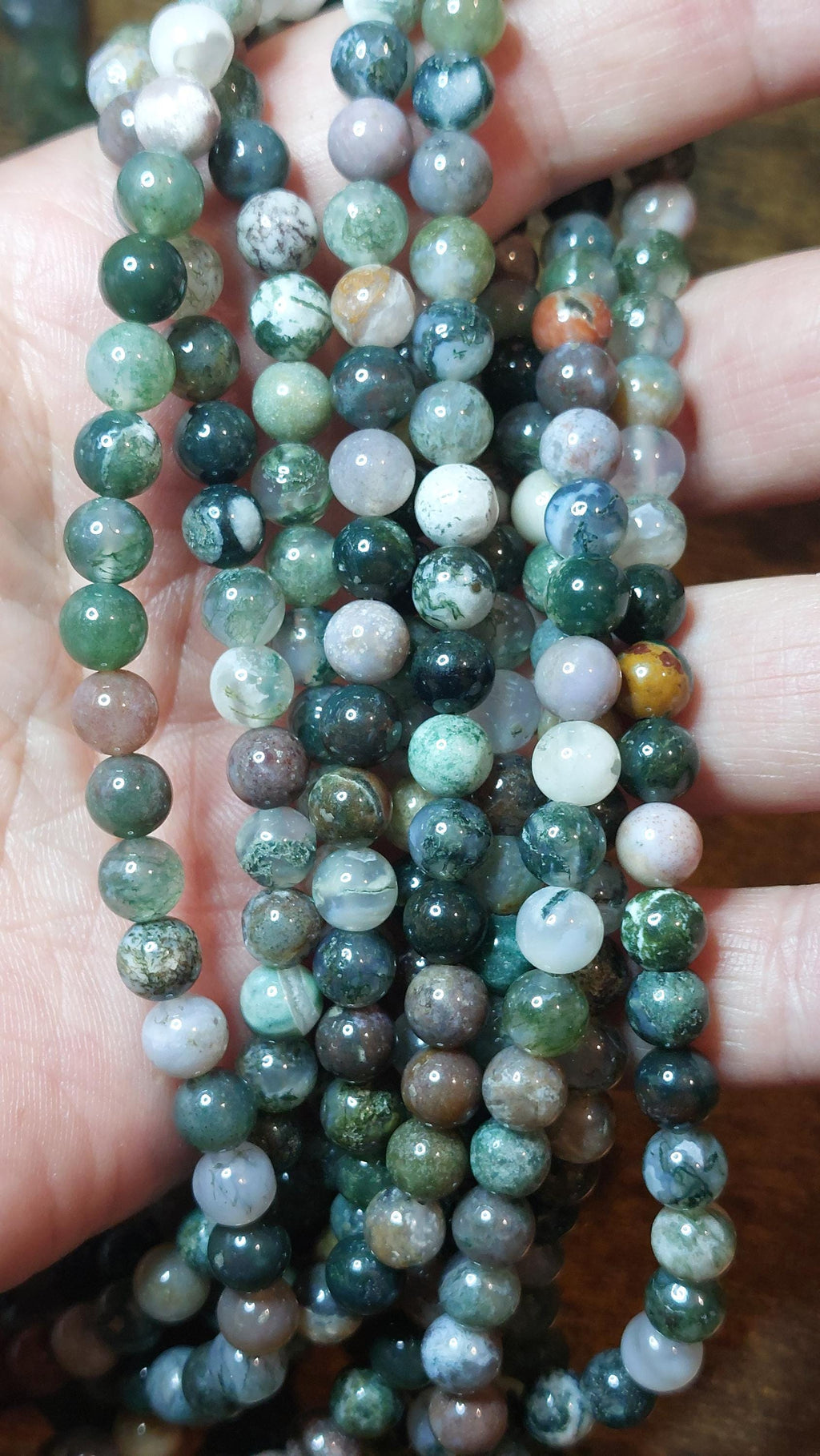 Natural Indian Agate Beads 6mm