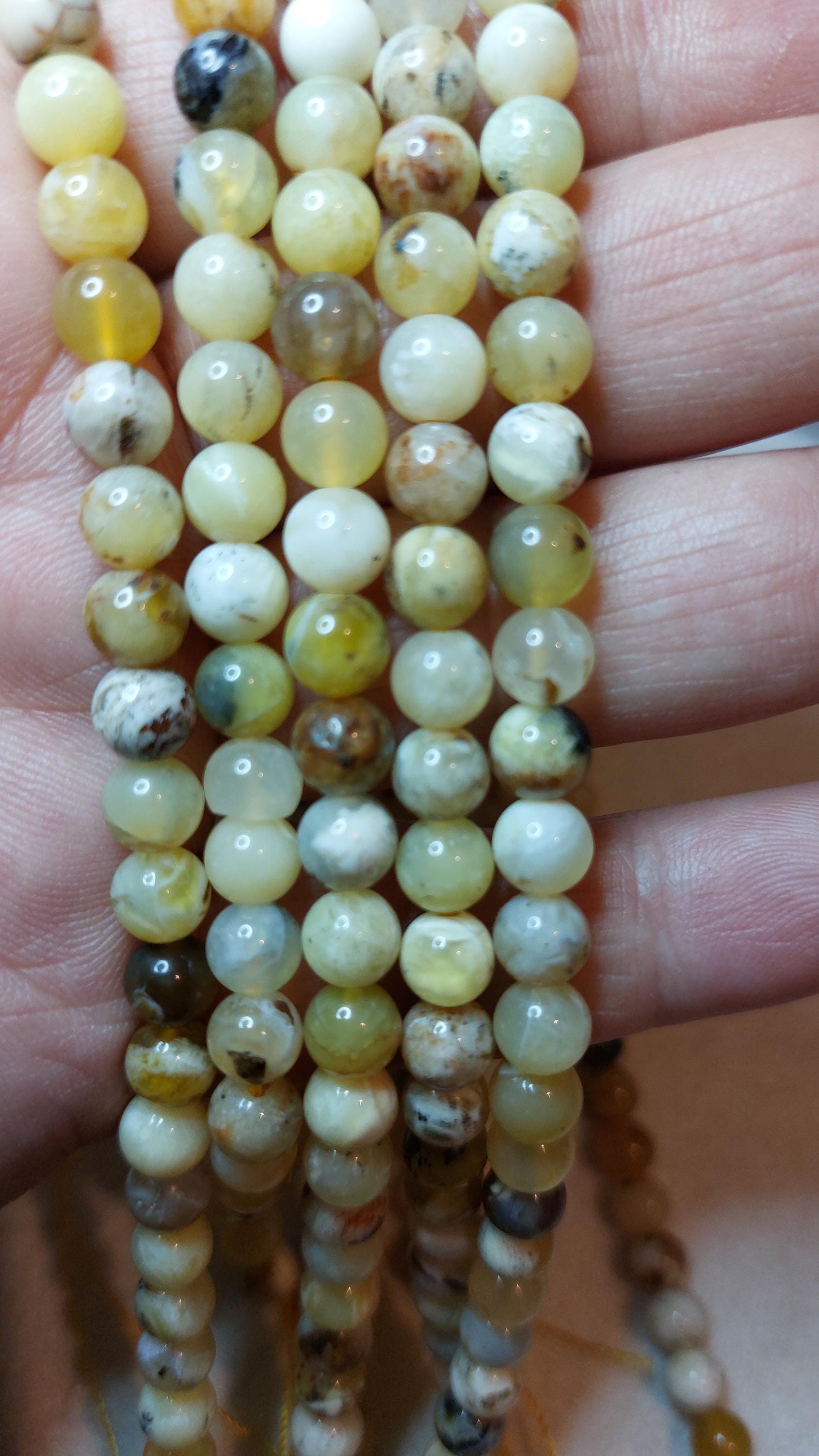 natural yellow Opal beads 6mm