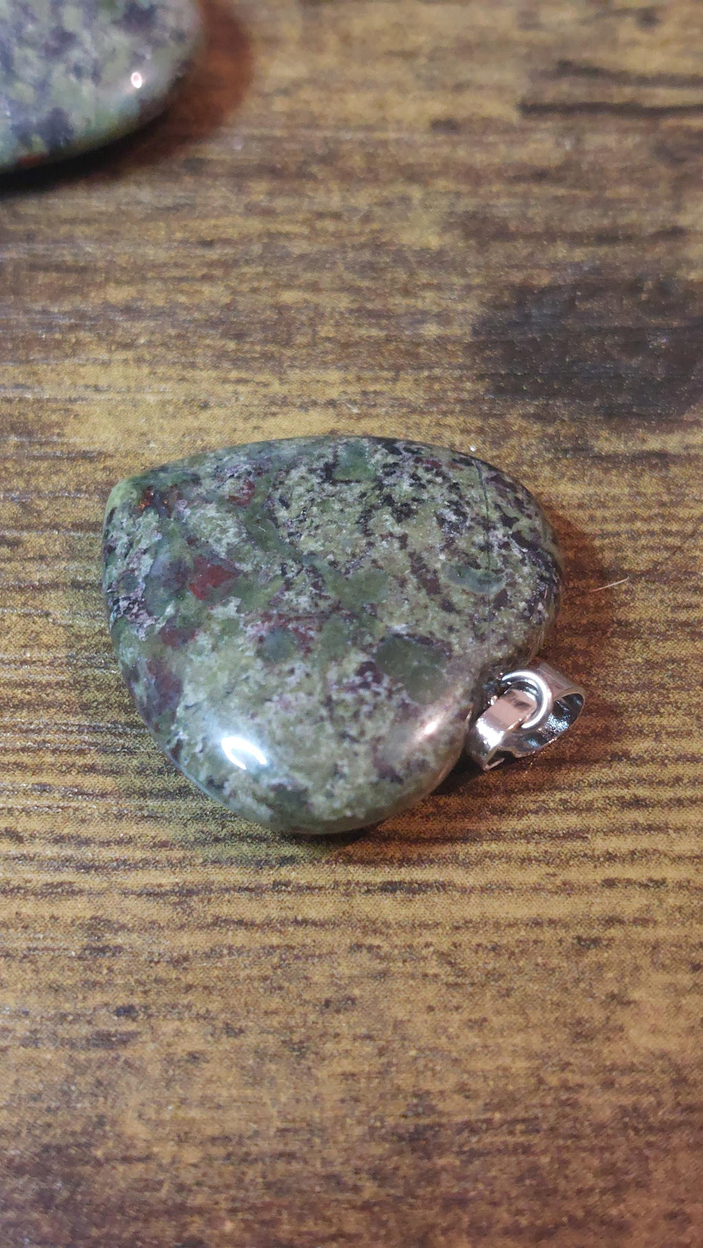 Natural Dragon Blood Jasper Heart Pendant 27x25mm